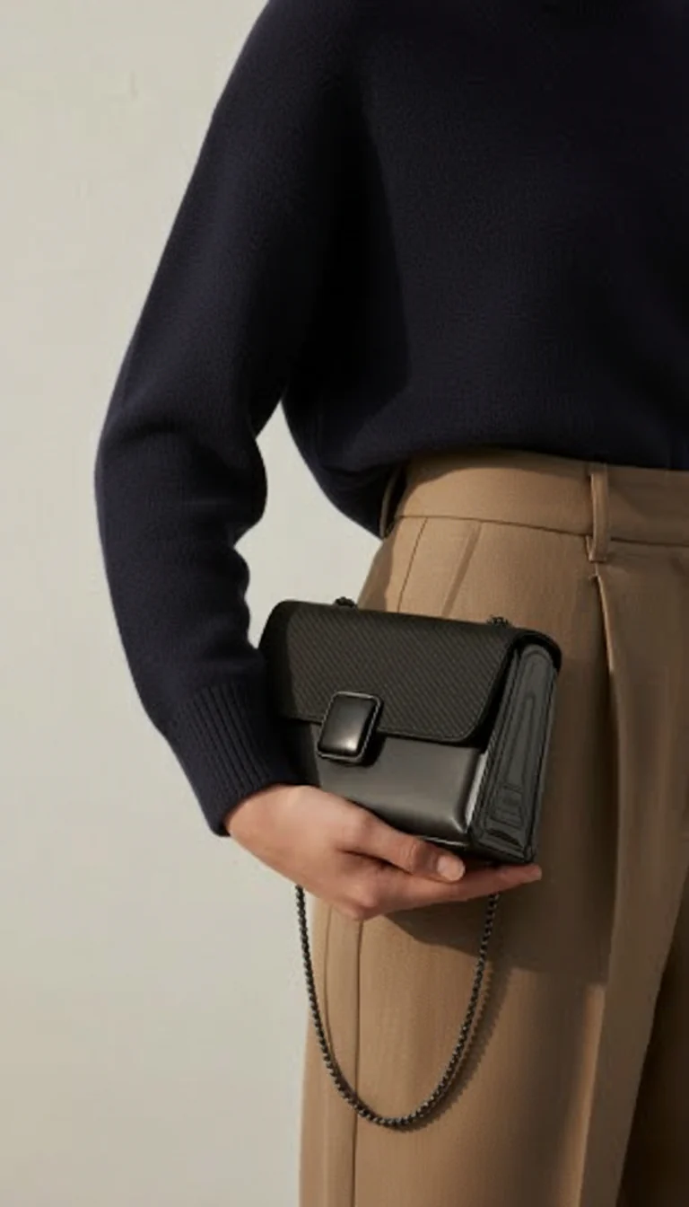 Black Casual Pouch For Ladies P97674