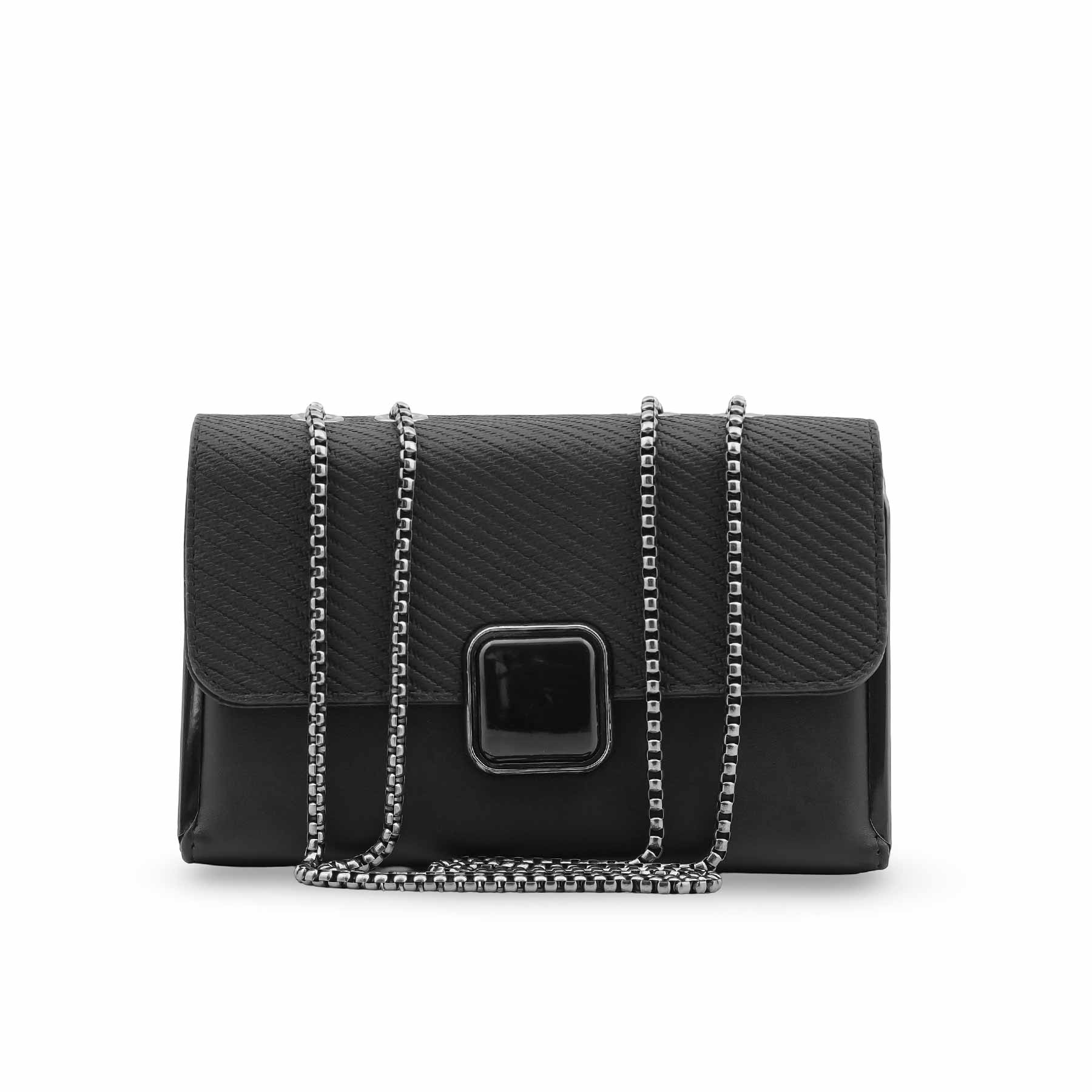 Black Casual Pouch For Ladies P97674 - Image 2