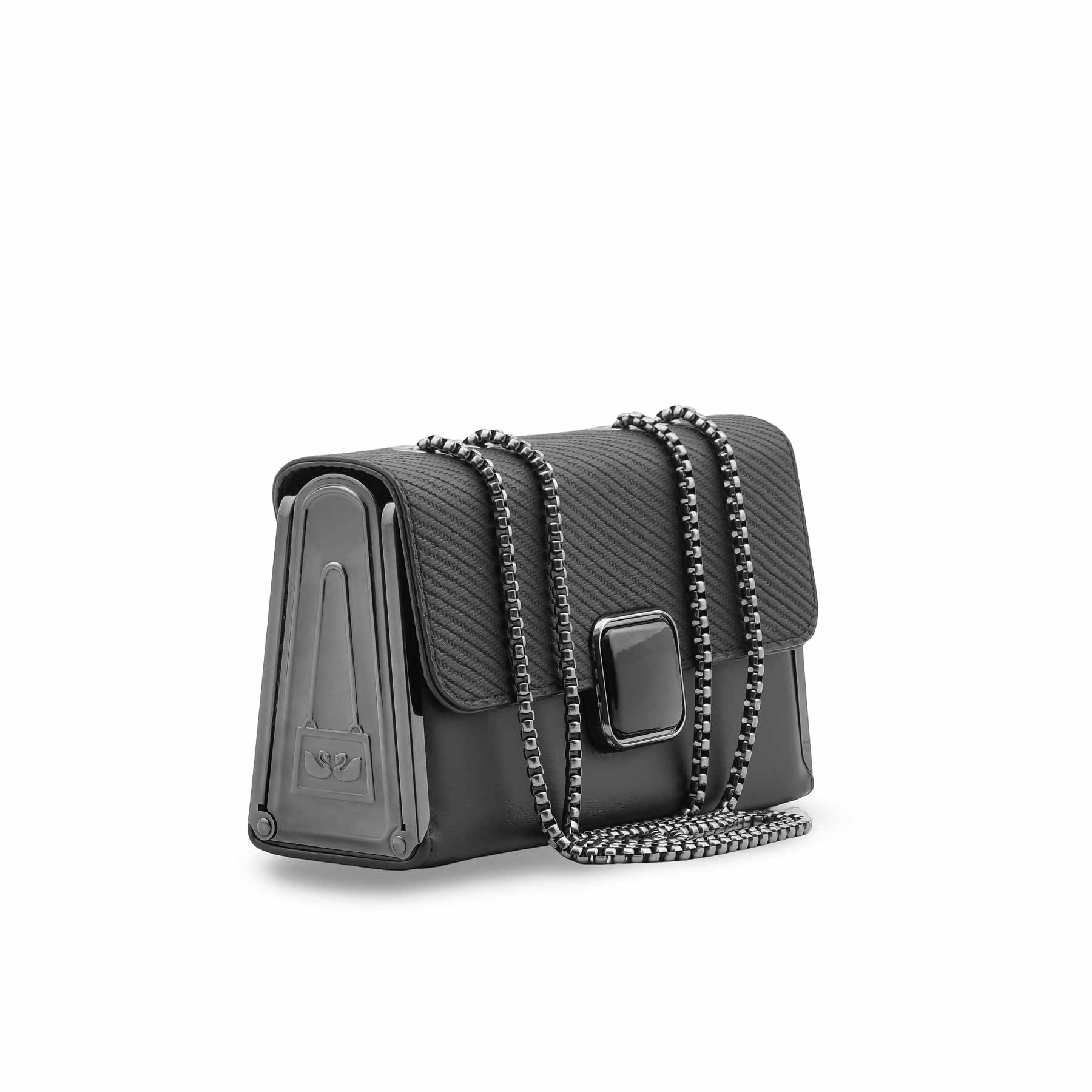 Black Casual Pouch For Ladies P97674 - Image 3