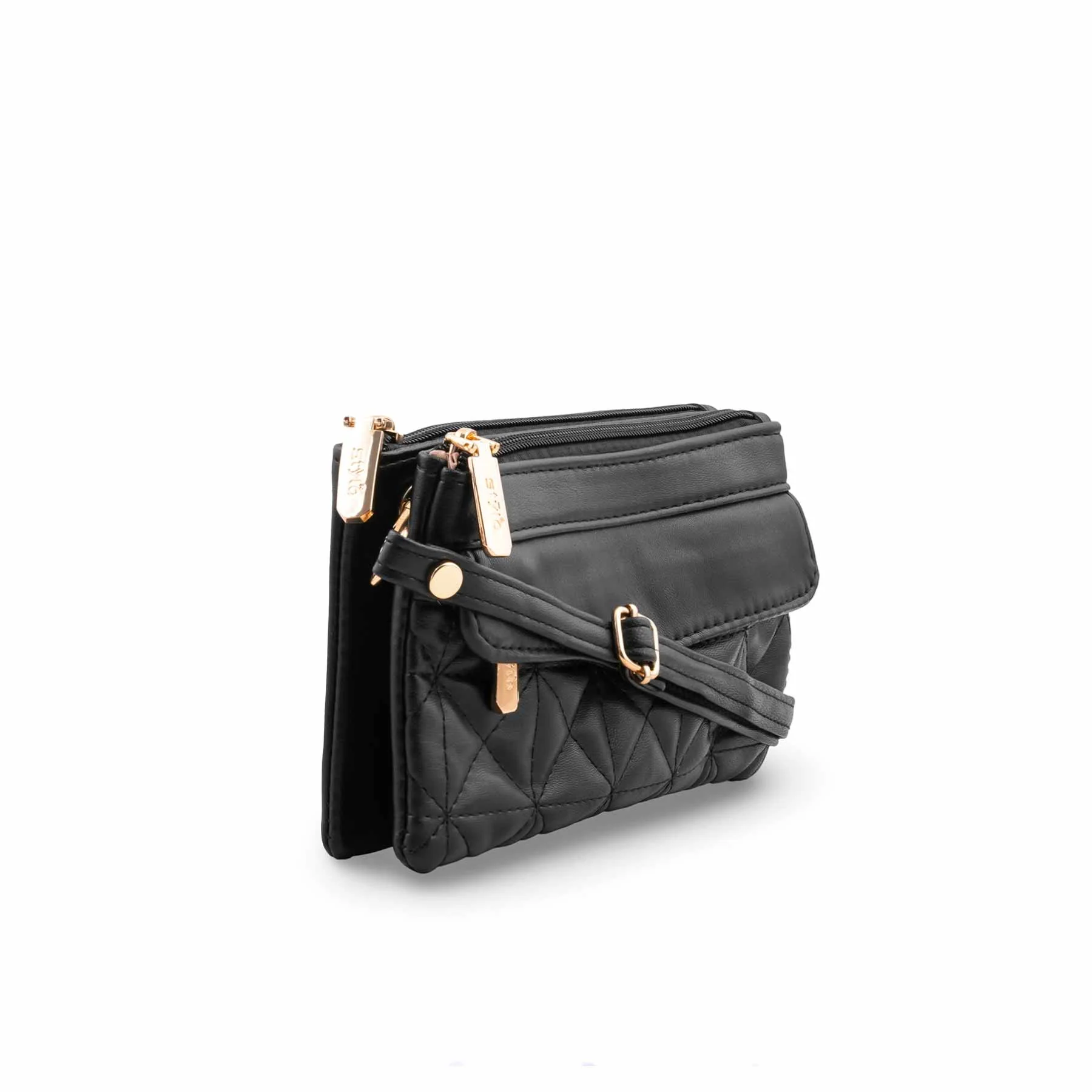 Black Casual Pouch For Ladies P97681 - Image 3