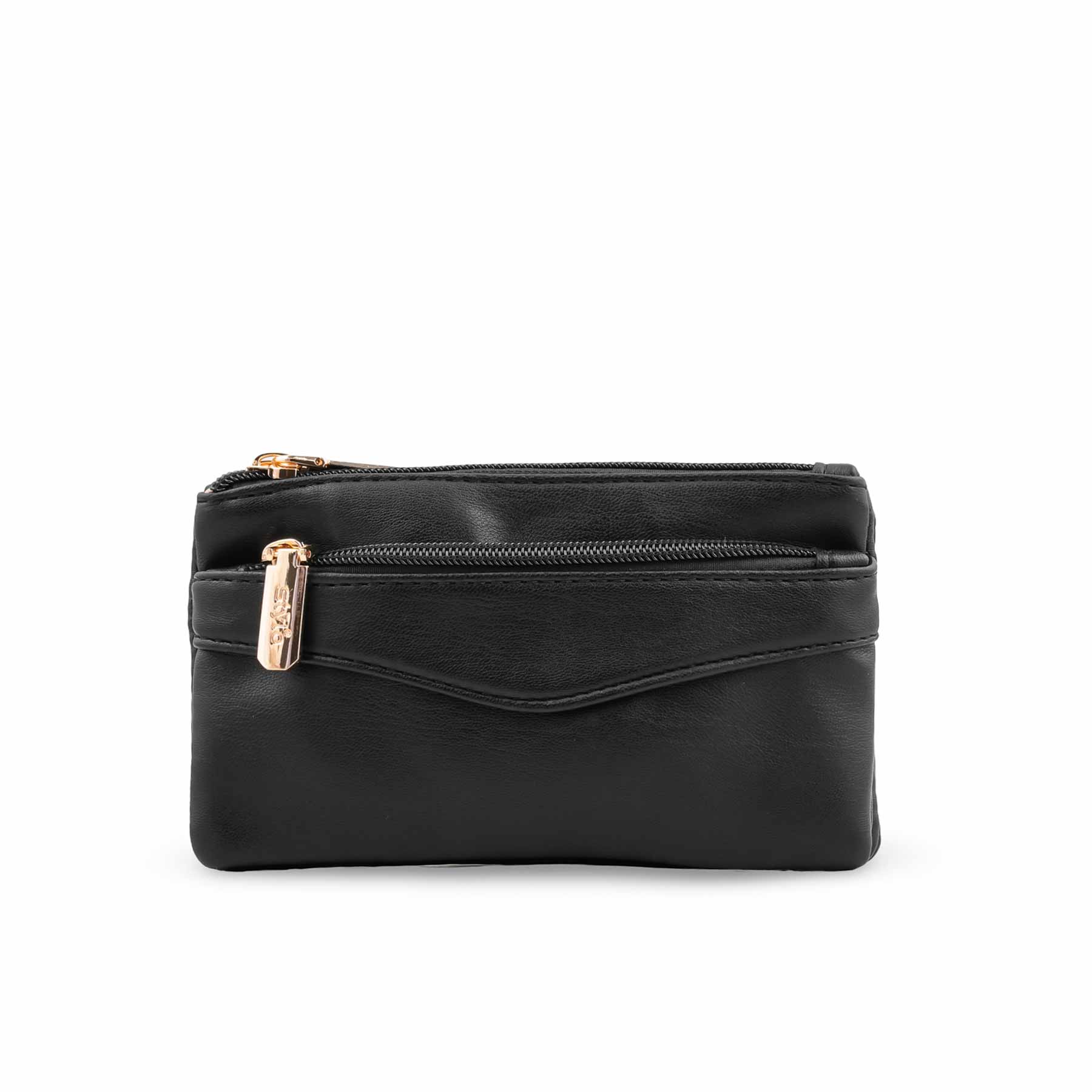 Black Casual Pouch For Ladies P97682 - Image 2