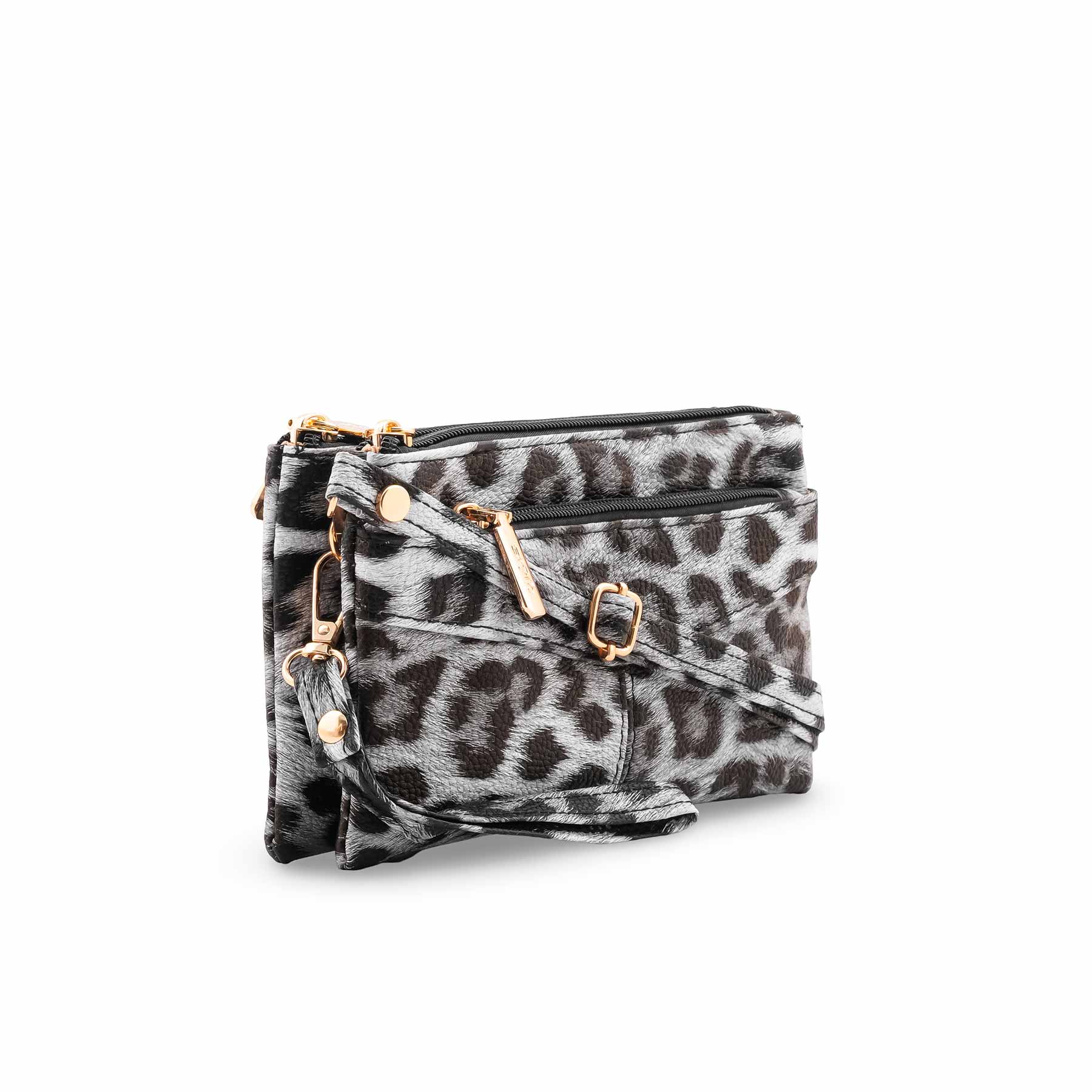 Black Casual Pouch For Ladies P97687 - Image 4