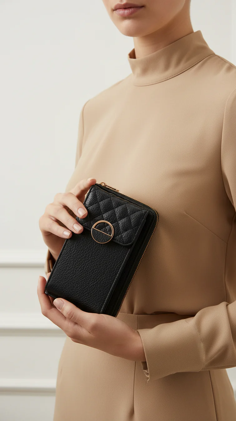 Black Casual Pouch For Ladies P97699