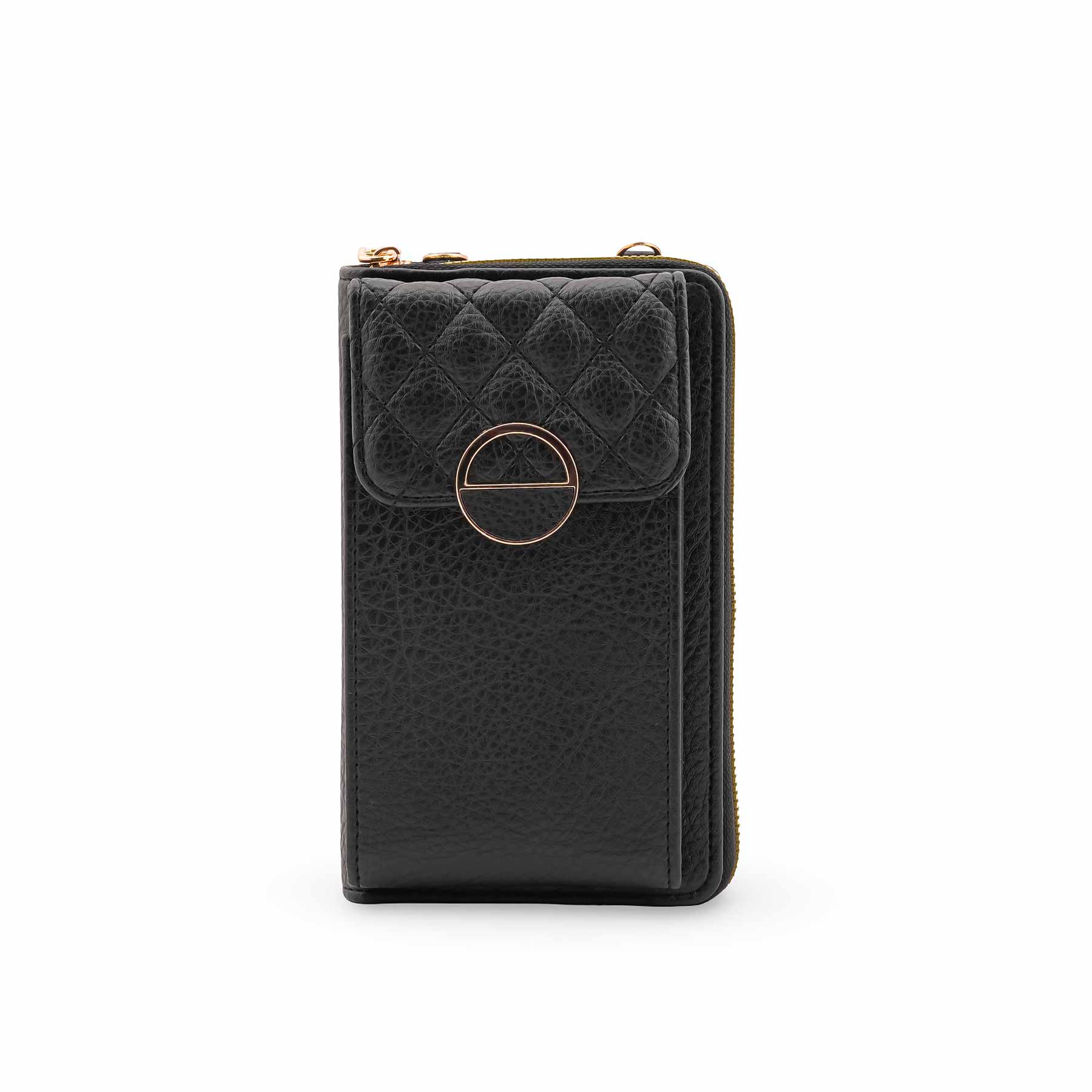 Black Casual Pouch For Ladies P97699 - Image 2