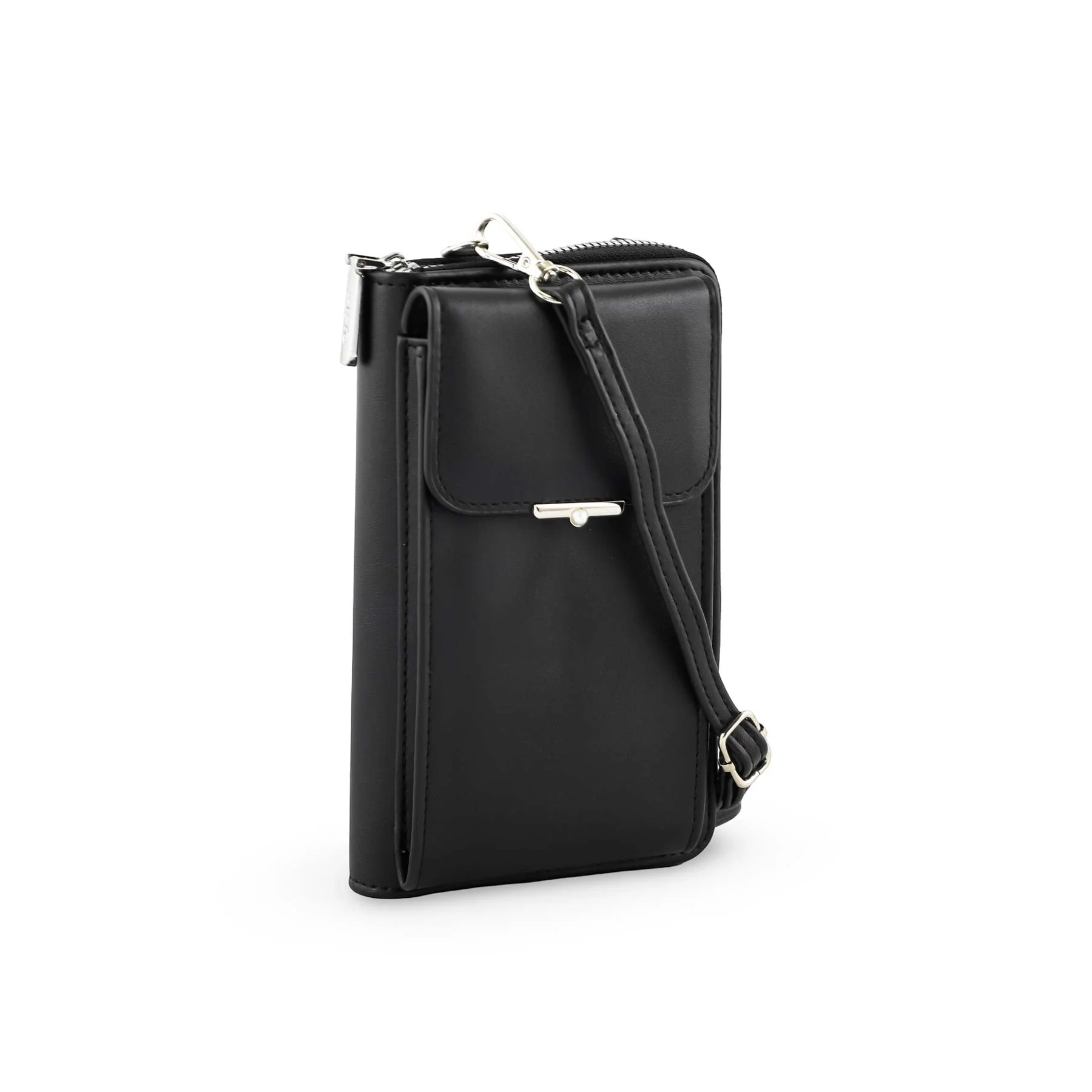 Black Casual Pouch For Women P97620 - Image 2