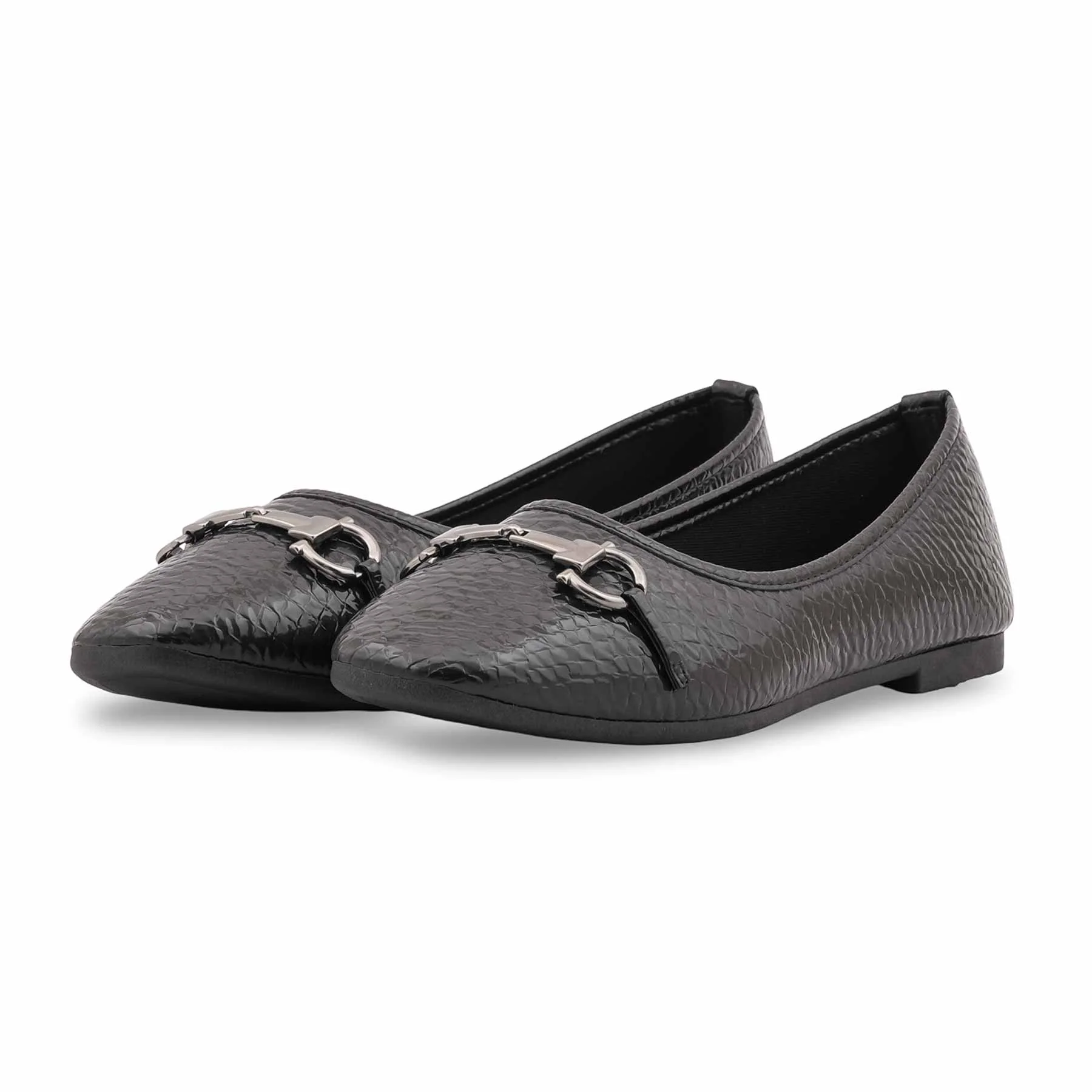 Black Casual Pumps For Women WN1386 - Image 10