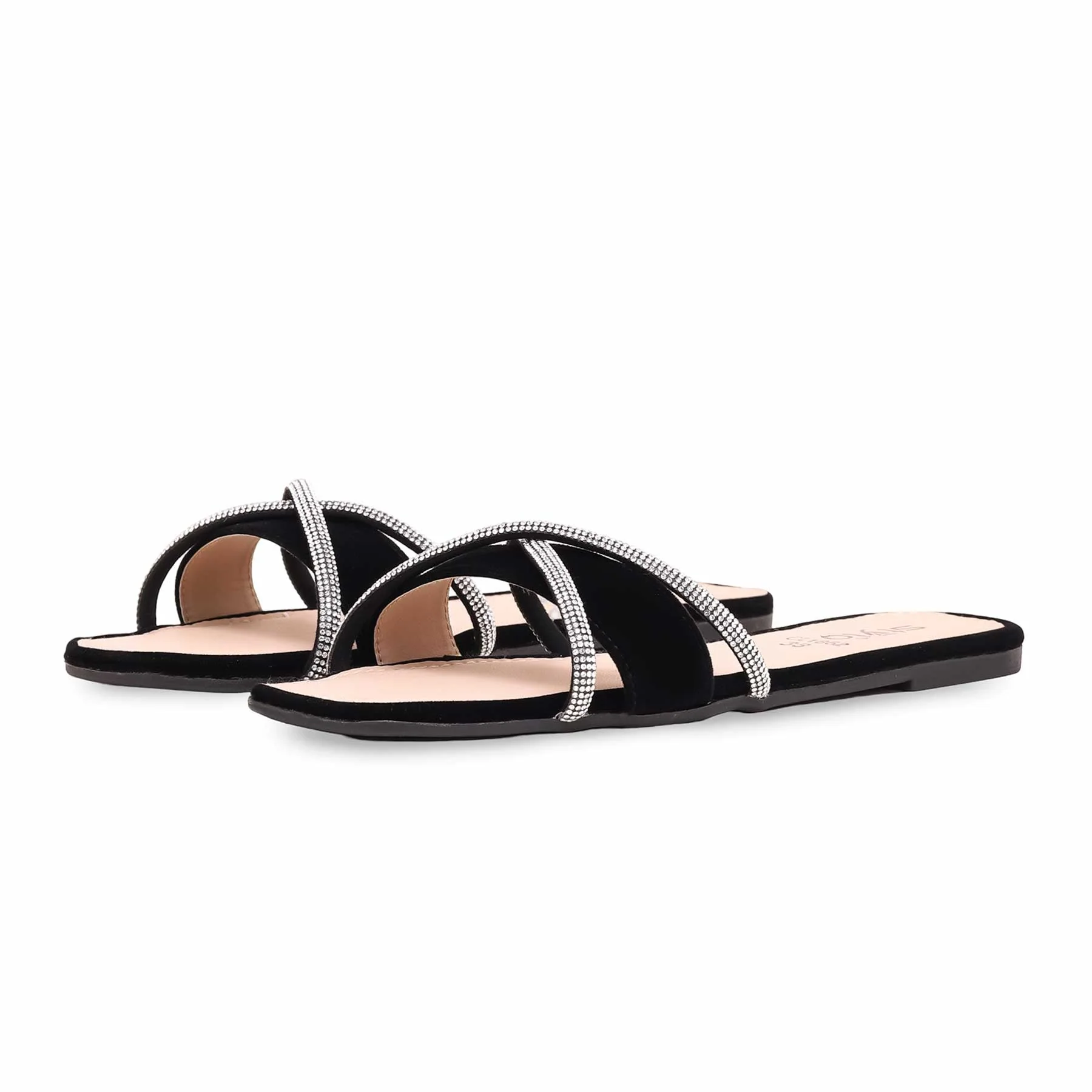 Women's Black Casual Slipper CL1862 - Image 2