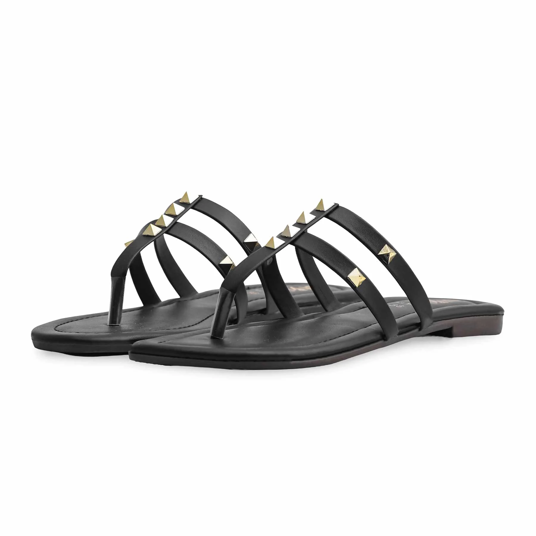 Black Casual Chappal CL1893 - Image 3