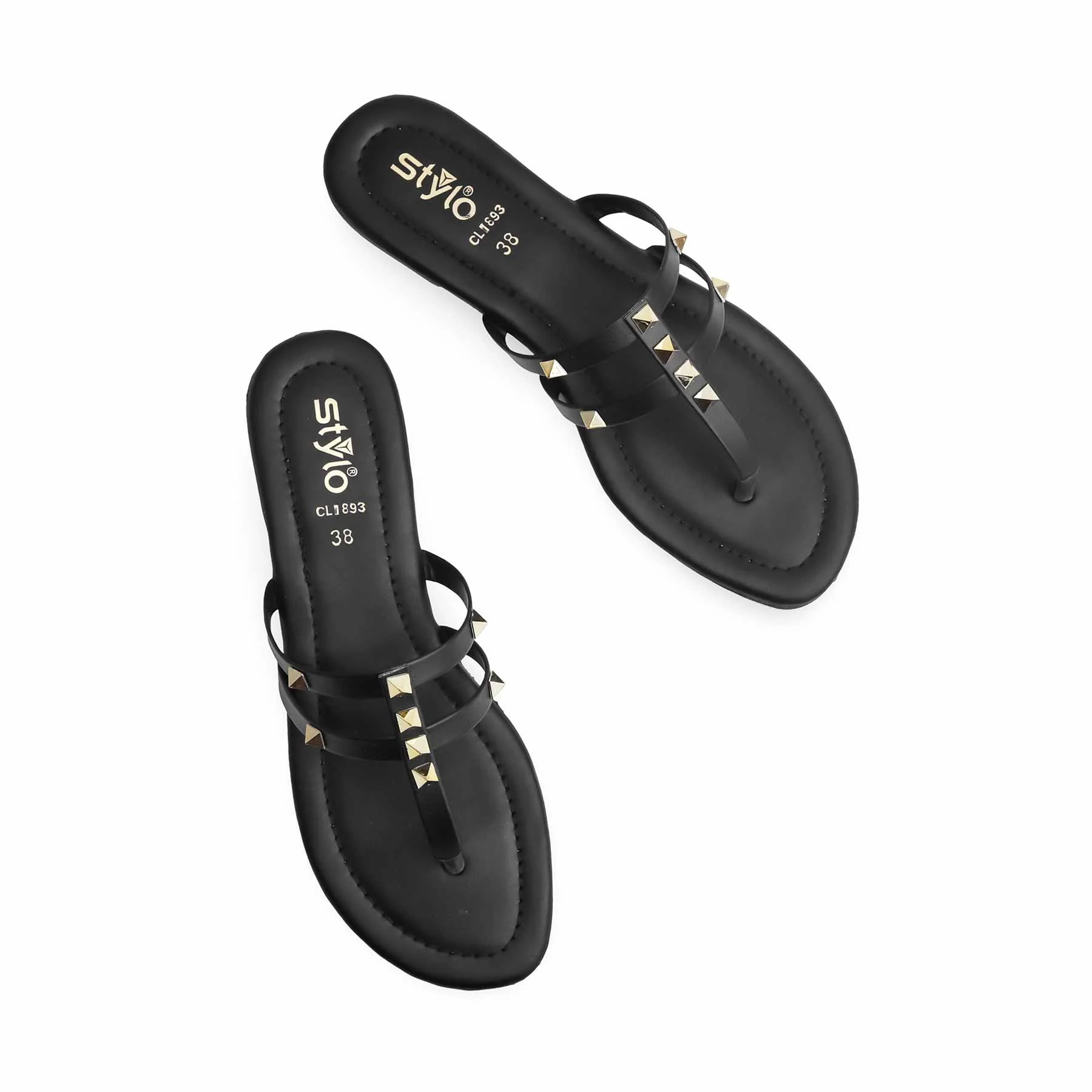 Black Casual Chappal CL1893 - Image 5