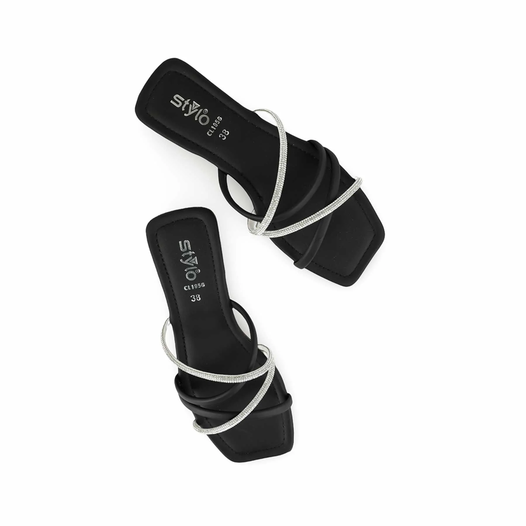 Black Casual Slipper For Ladies CL1956 - Image 5