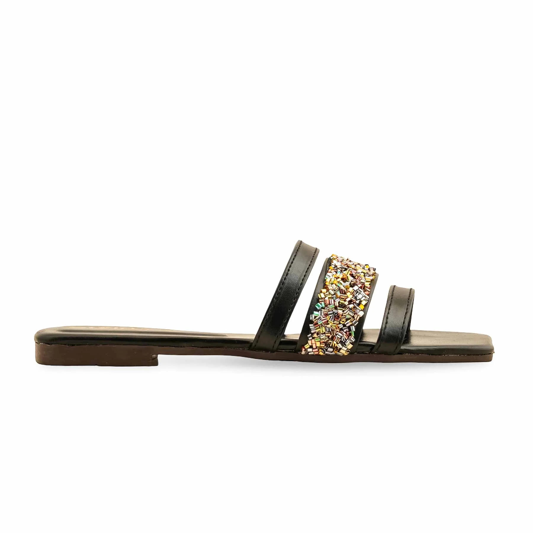 Black Casual Slipper For Ladies CL2061 - Image 2