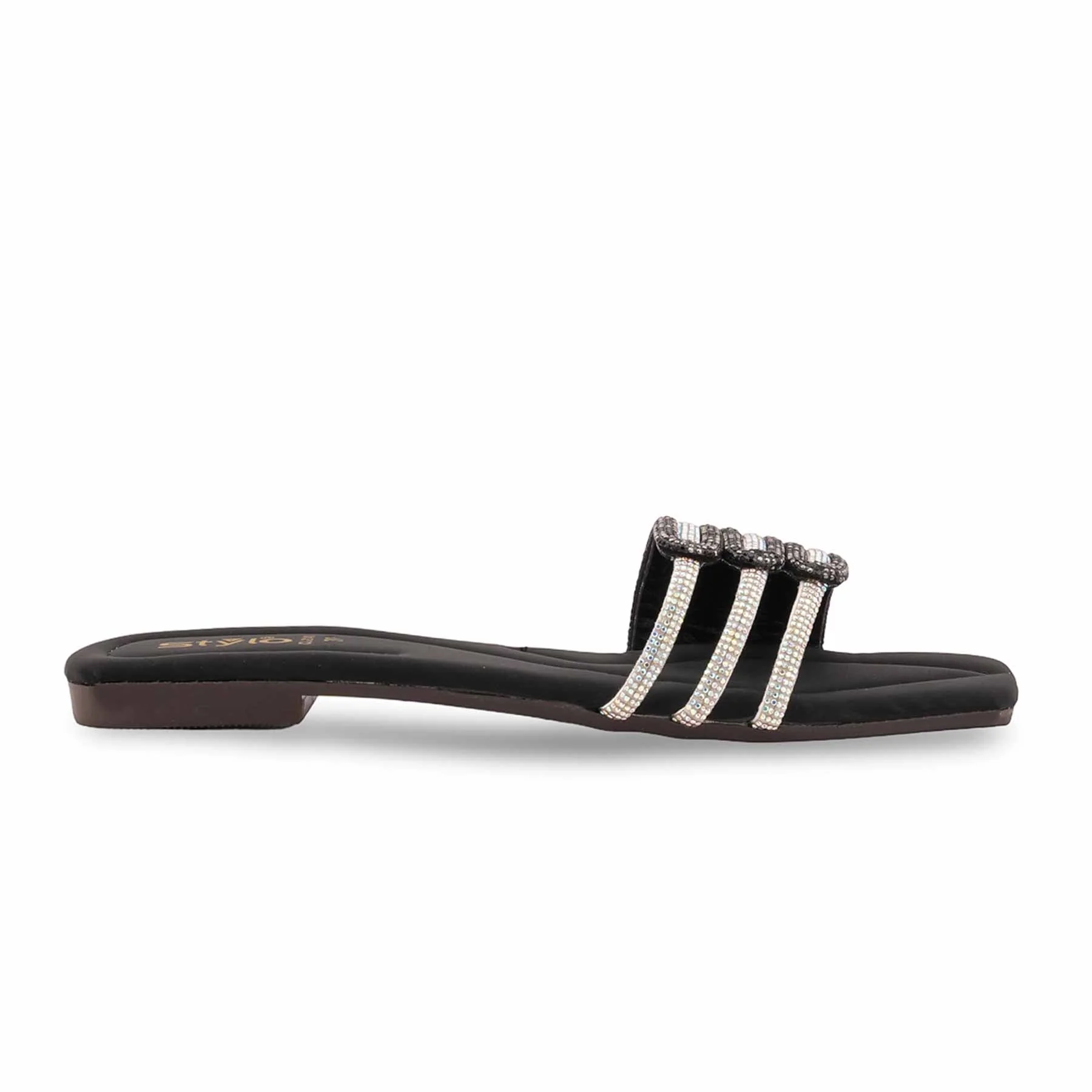 Black Casual Slipper For Ladies CL2149 - Image 2