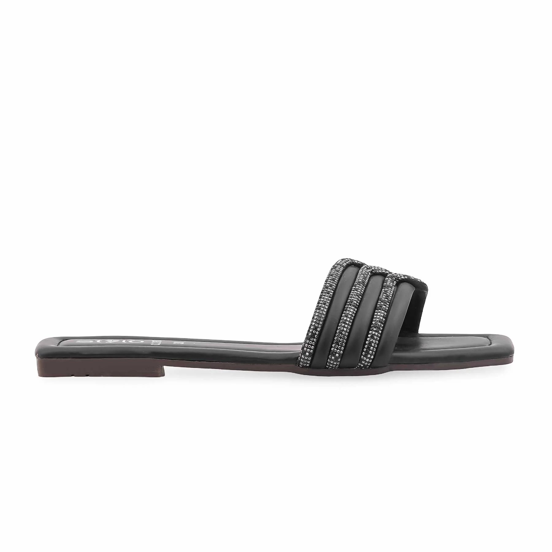 Black Casual Slipper For Ladies CL2160 - Image 2