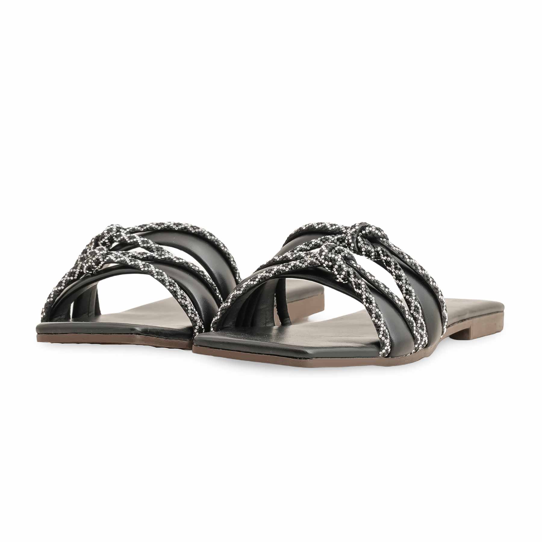 Black Casual Slipper For Women CL1964 - Image 3