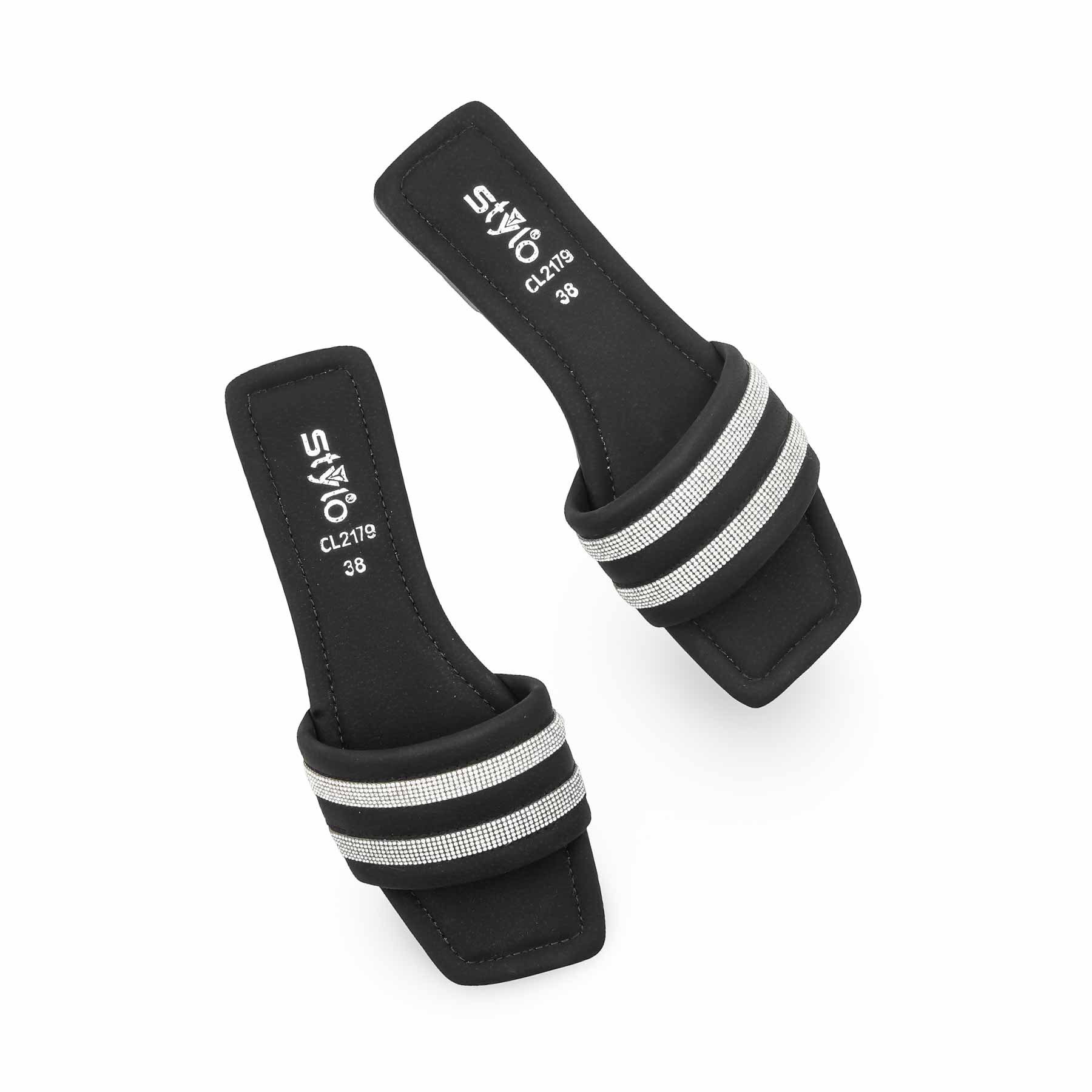 Black Casual Slipper For Women CL2179 - Image 5