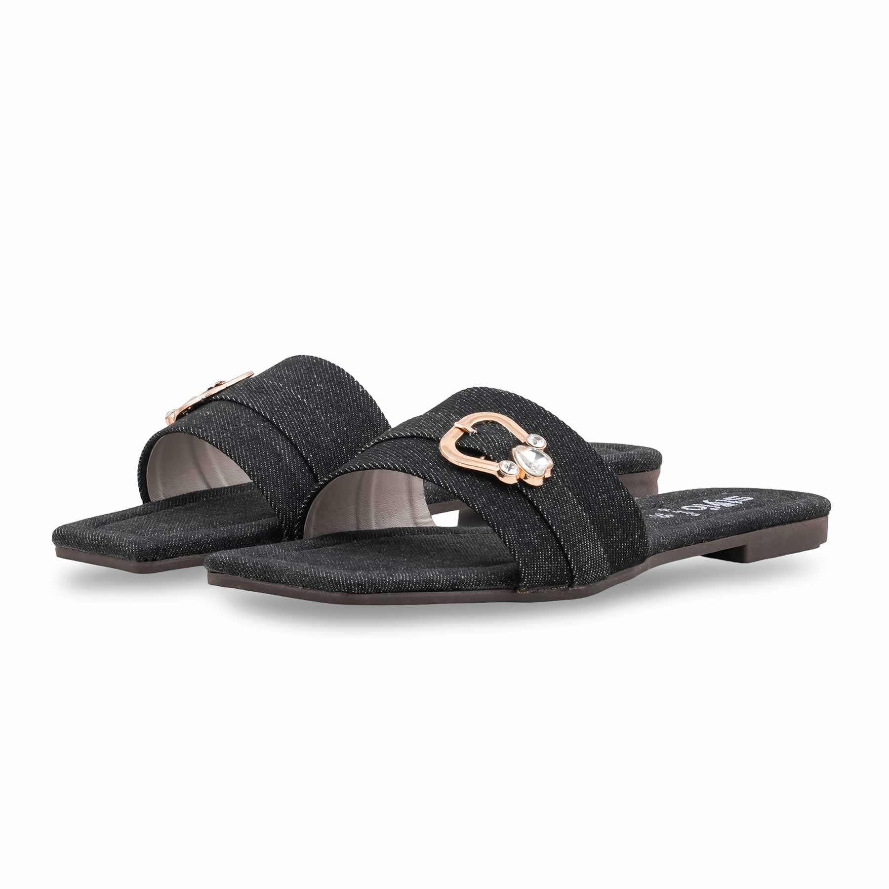 Black Casual Slipper For Women CL2183 - Image 3