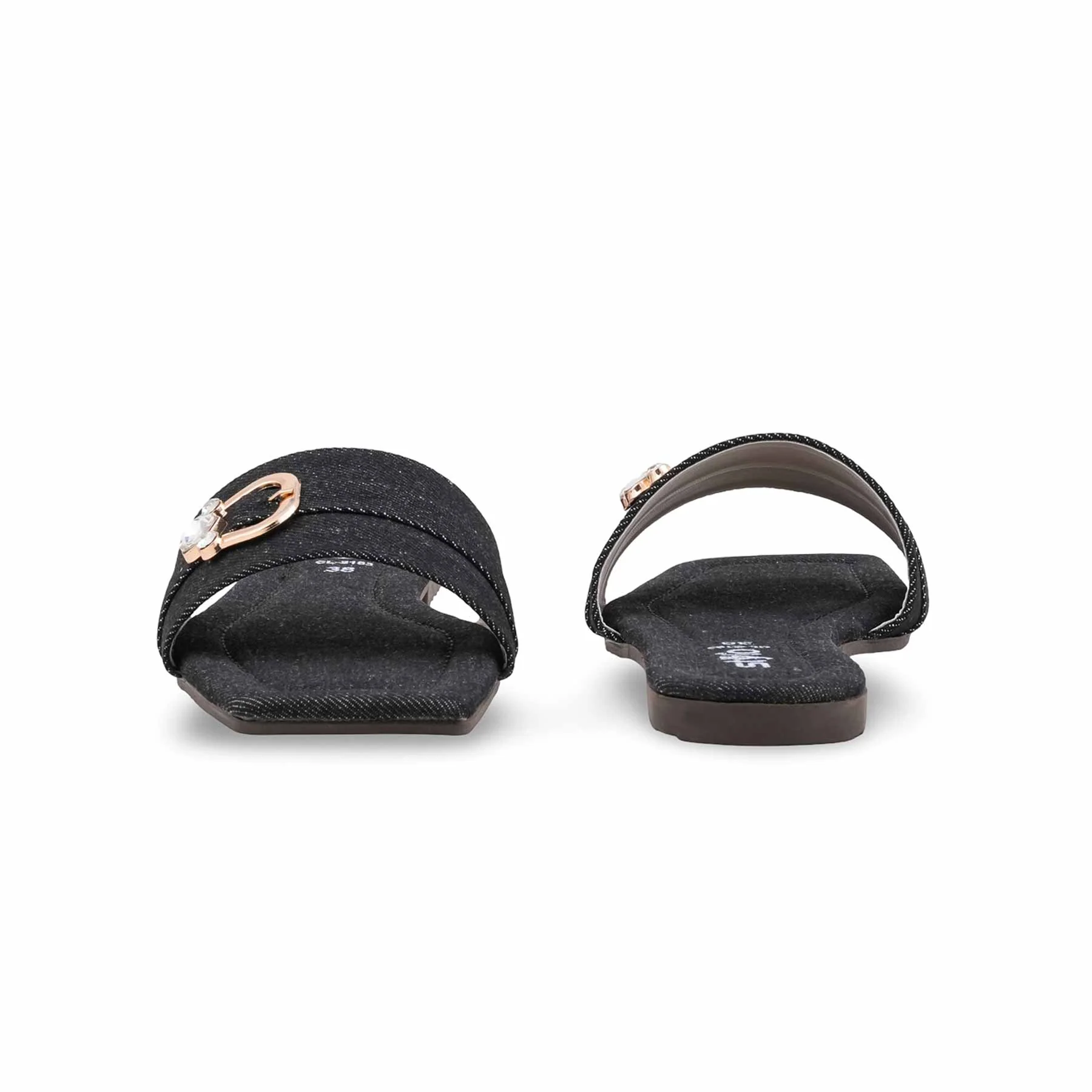 Black Casual Slipper For Women CL2183 - Image 4