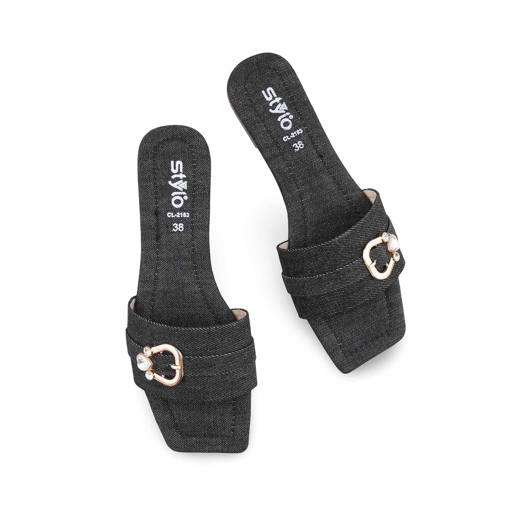 Black Casual Slipper For Women CL2183 - Image 5