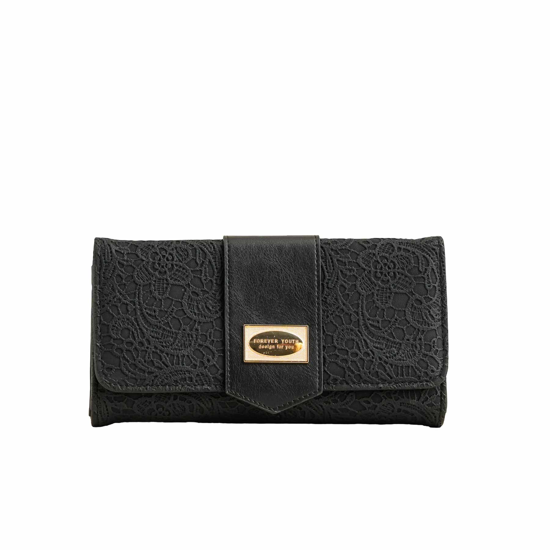 Black Casual Wallet For Women P70977 - Image 2