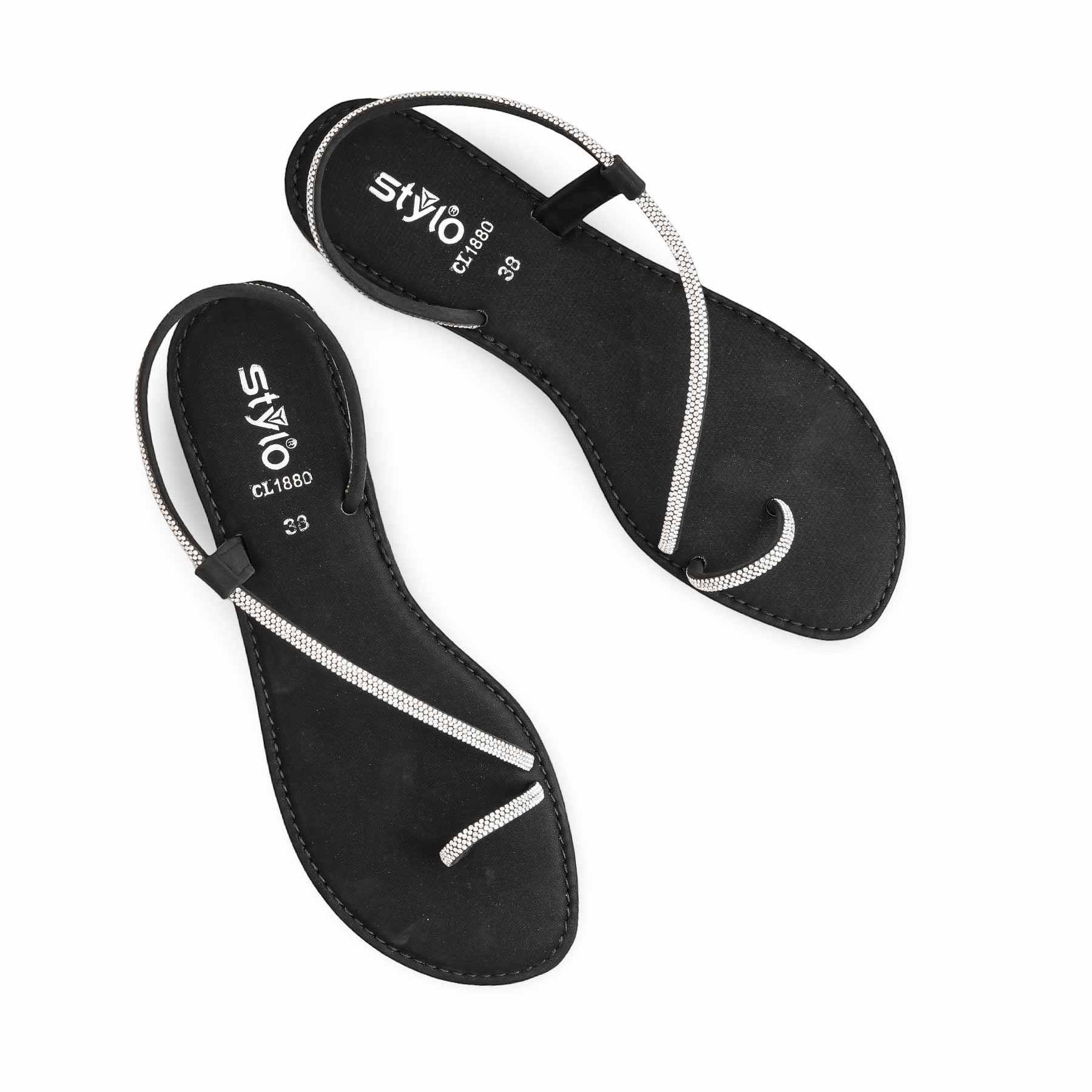 Black Casual Women Chappal CL1880 - Image 5