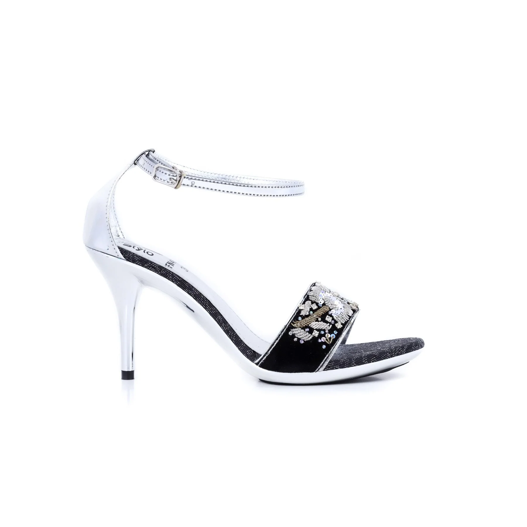 Black Color Fancy Sandals FN4668 - Image 2