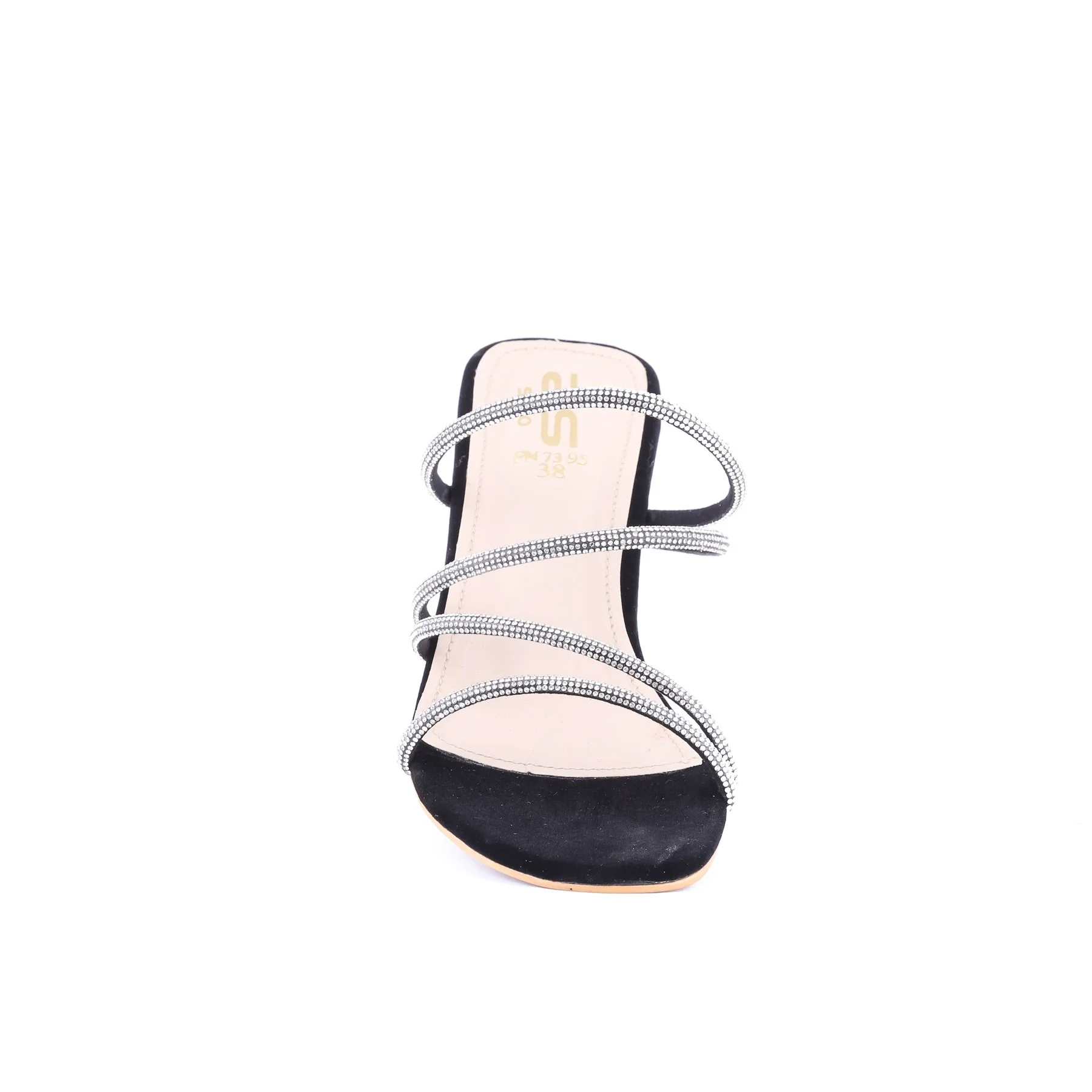 Black Color Fancy Slippers FN7395 - Image 3