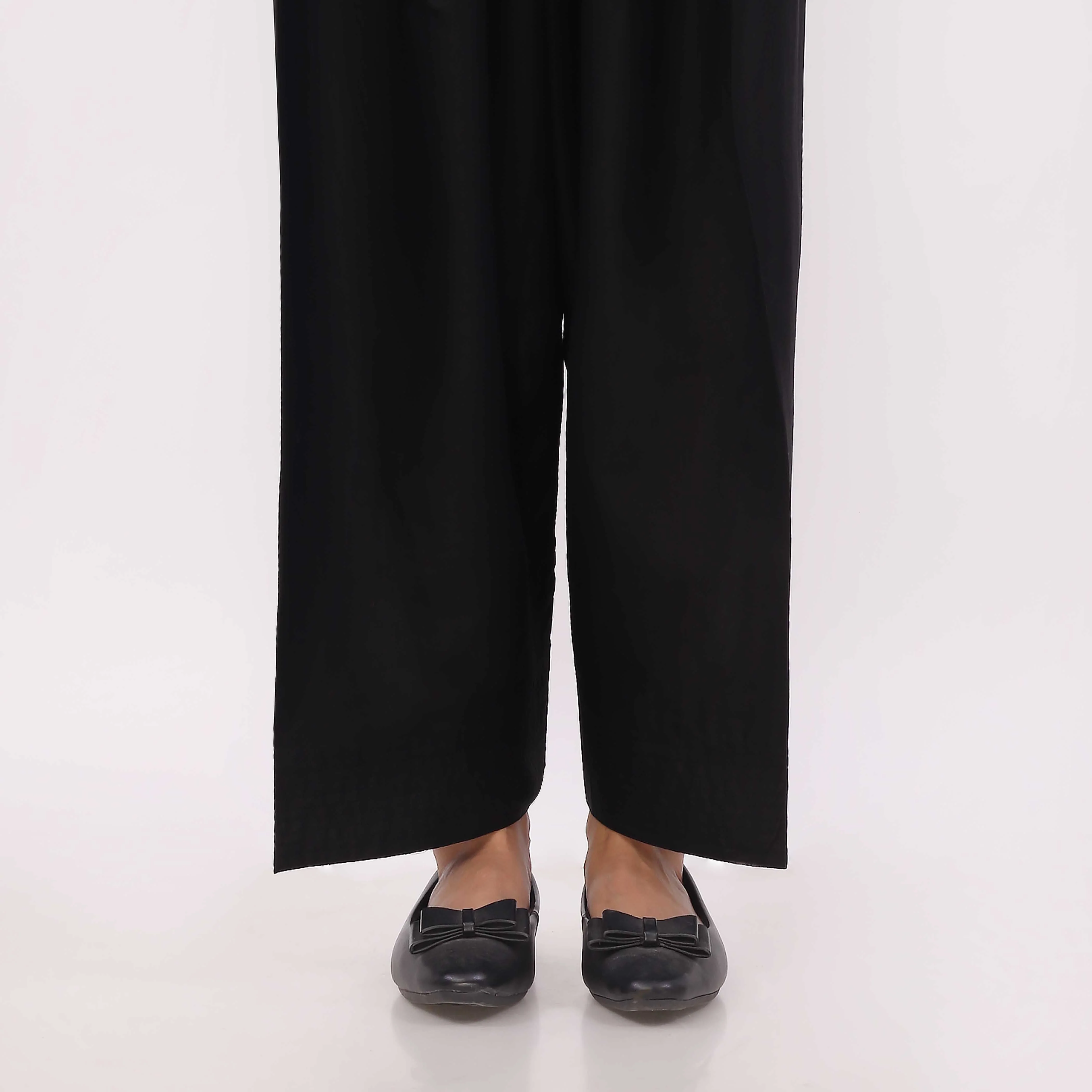 Black Cotton Cambric Farshi Shalwar PL5116 - Image 2