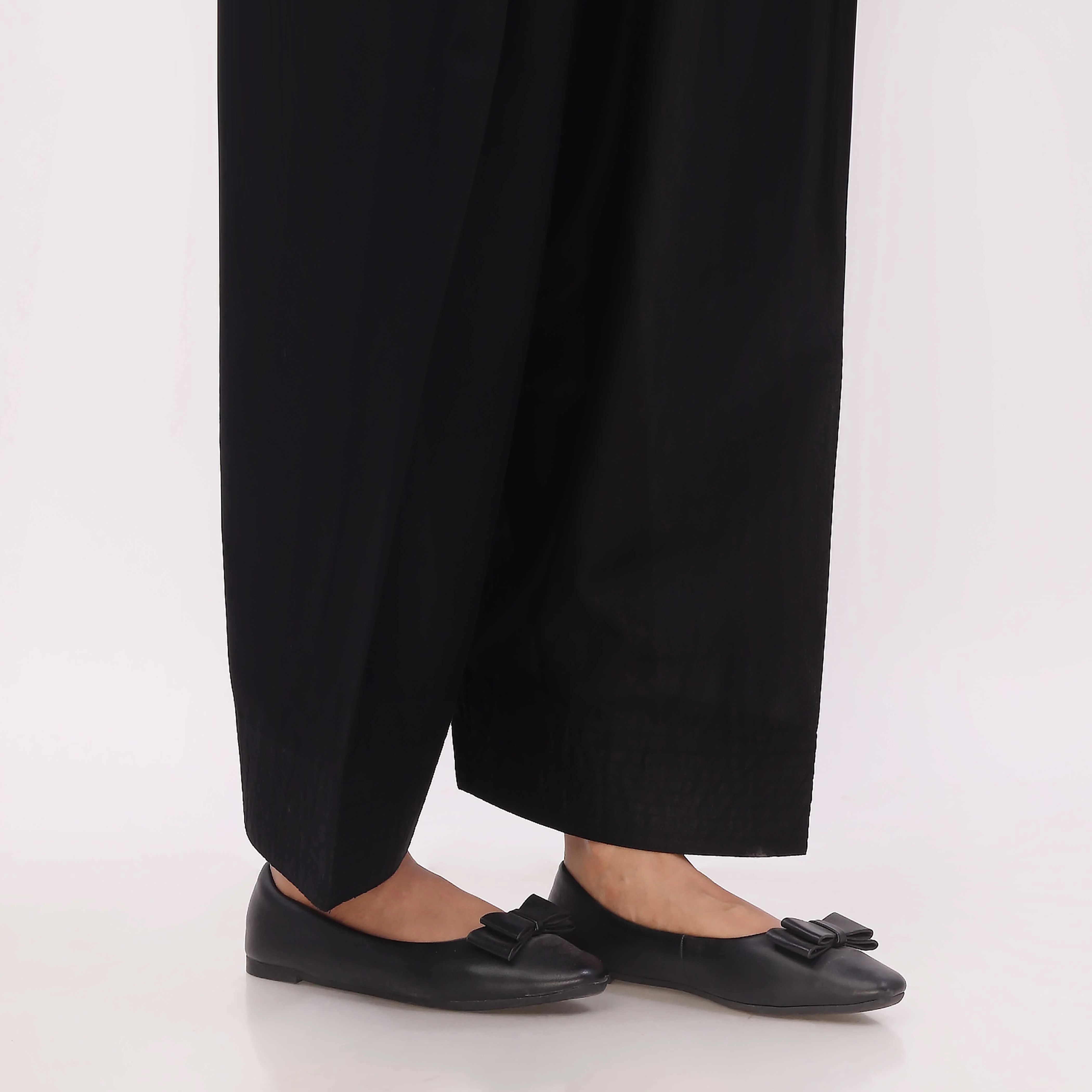 Black Cotton Cambric Farshi Shalwar PL5116 - Image 3