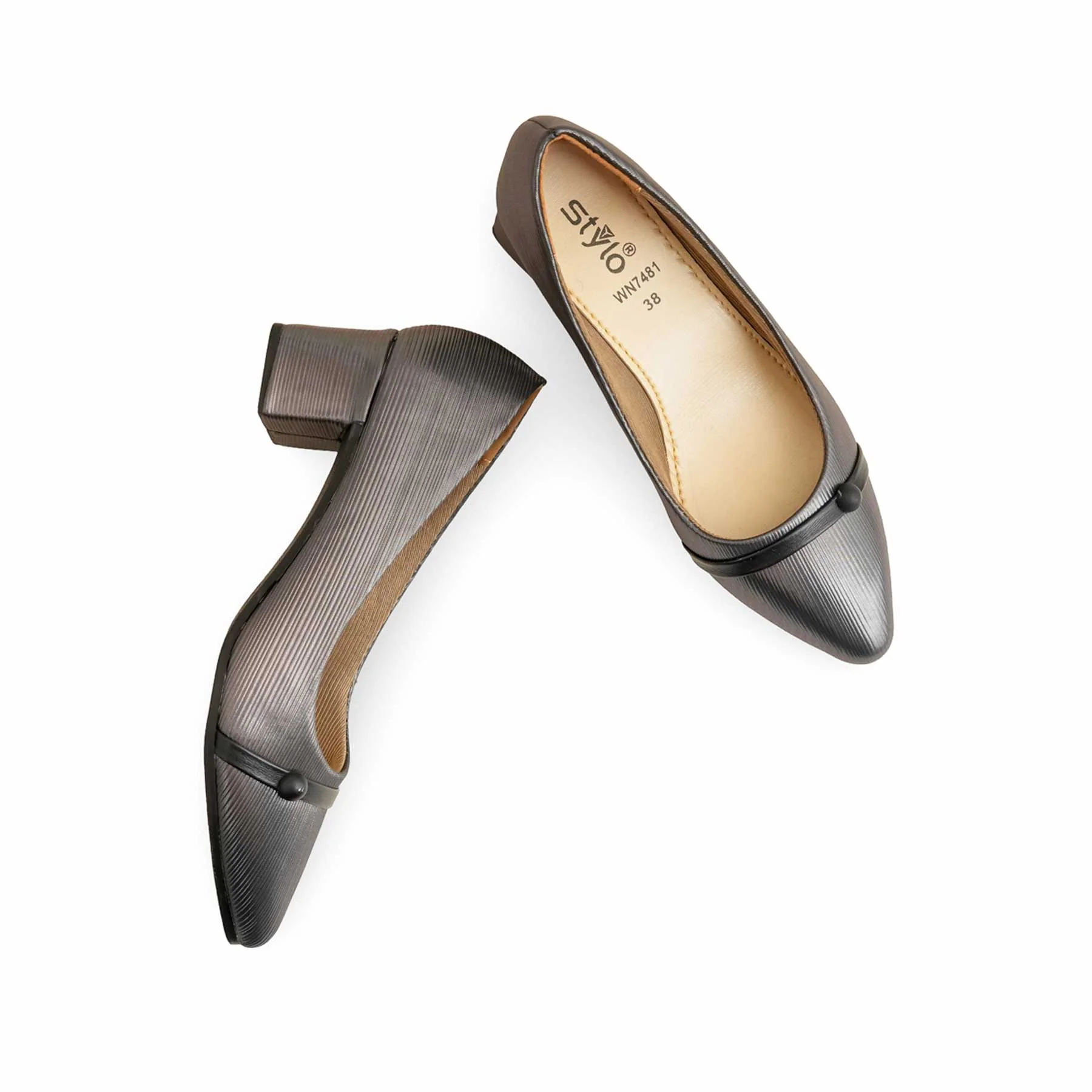 Black Court Shoes For Ladies WN7481 - Image 4