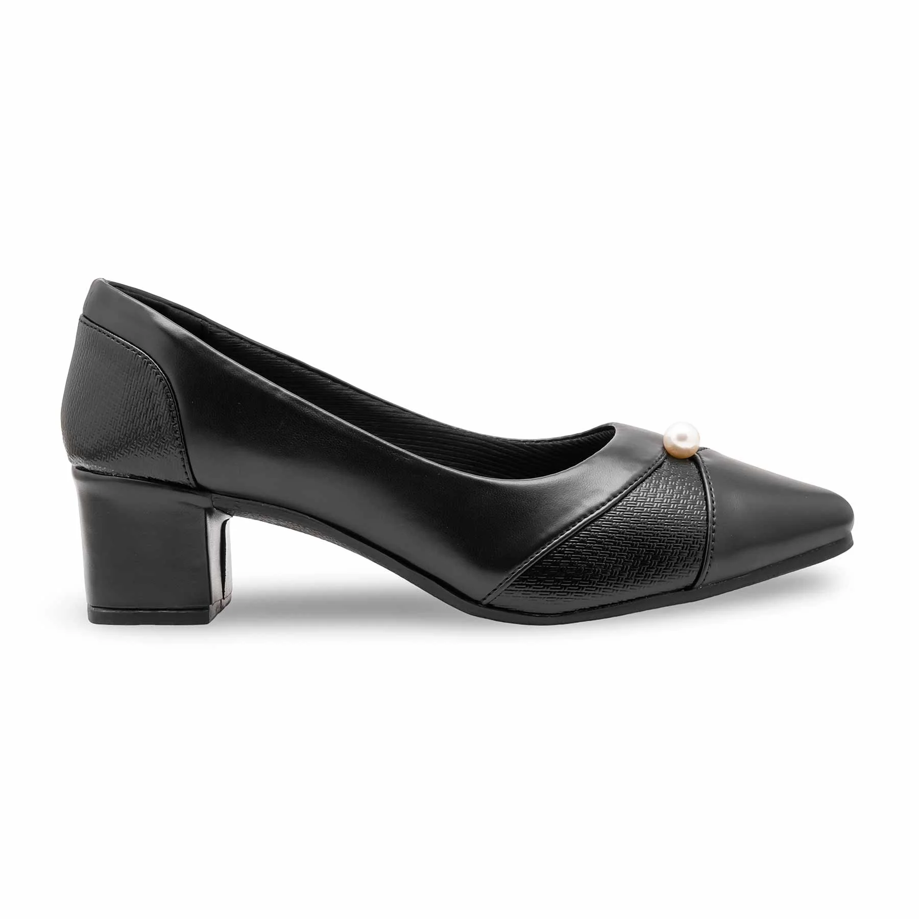 Black Court Shoes For Ladies WN7500 - Image 2