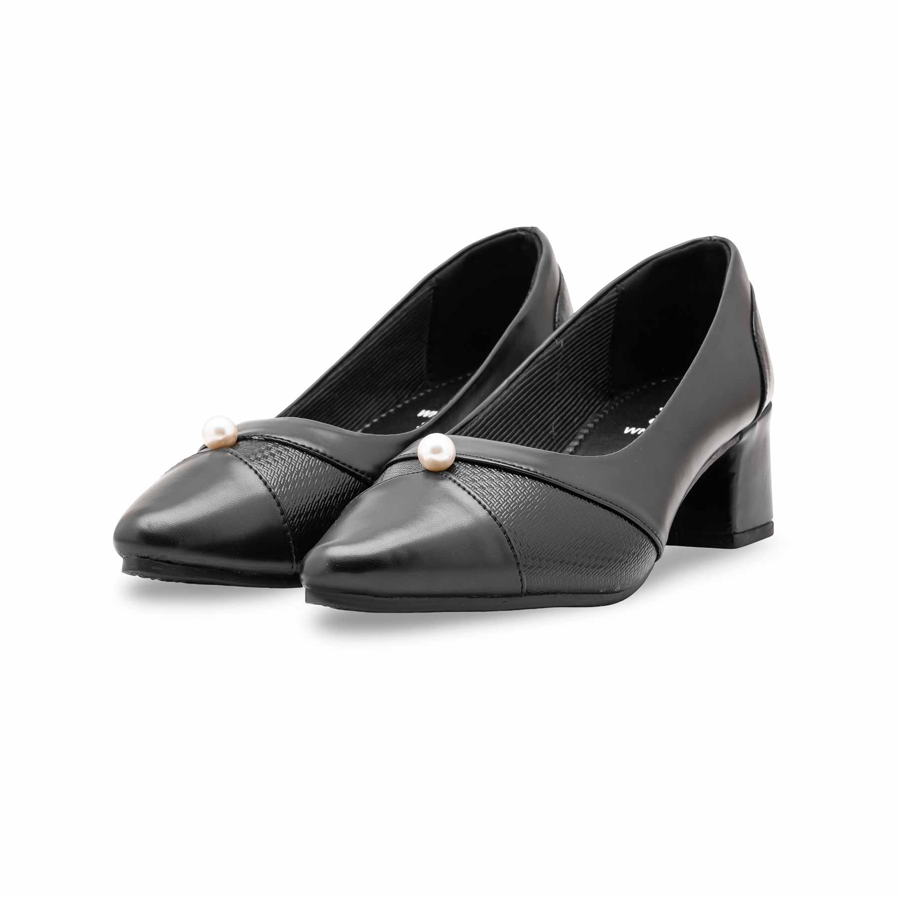 Black Court Shoes For Ladies WN7500 - Image 3