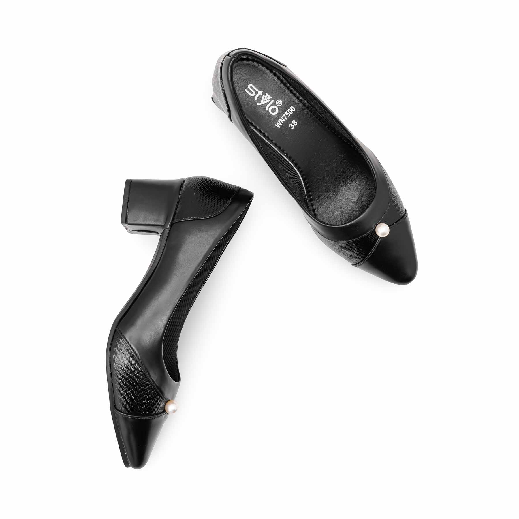 Black Court Shoes For Ladies WN7500 - Image 5