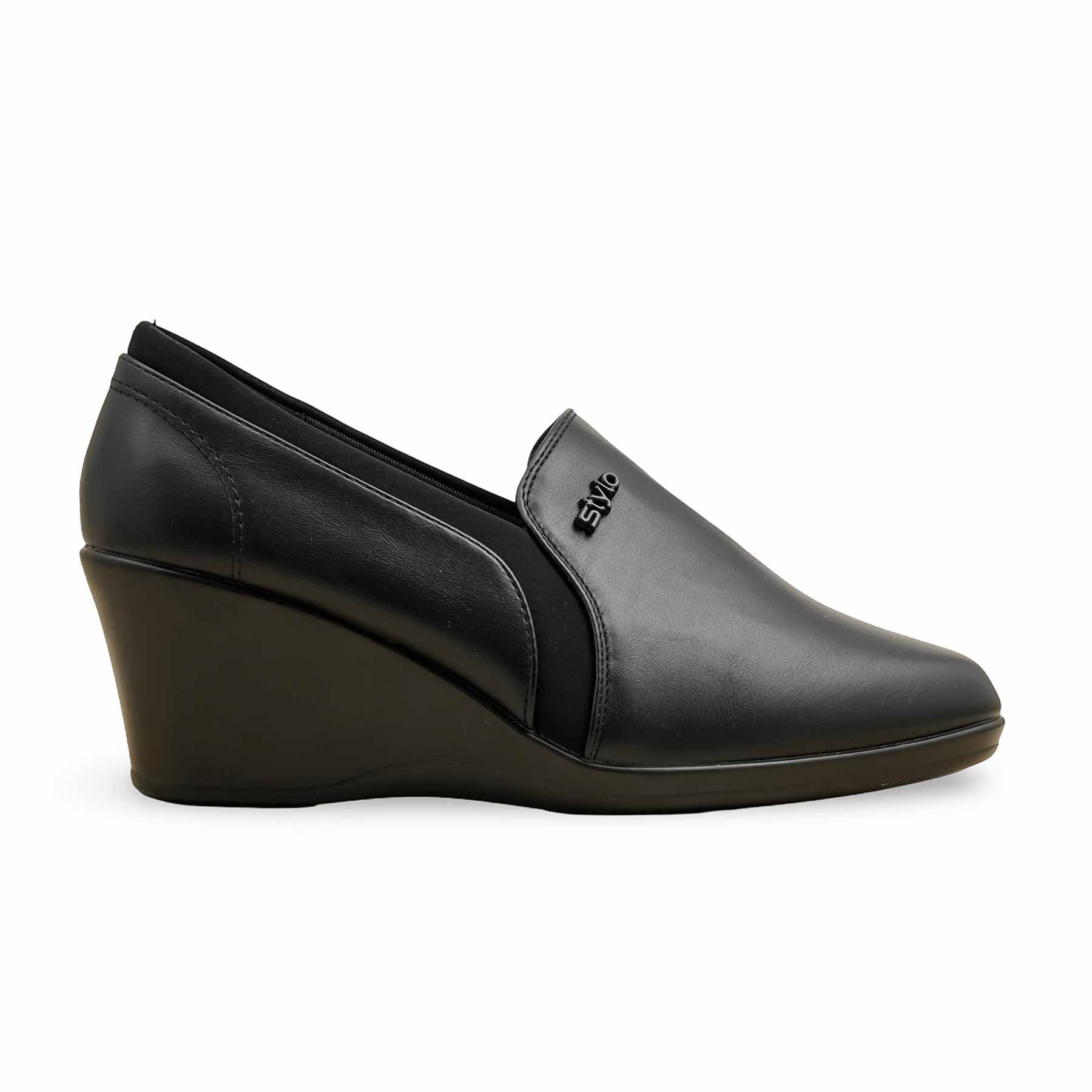 Black Court Shoes For Ladies WN7510 - Image 3