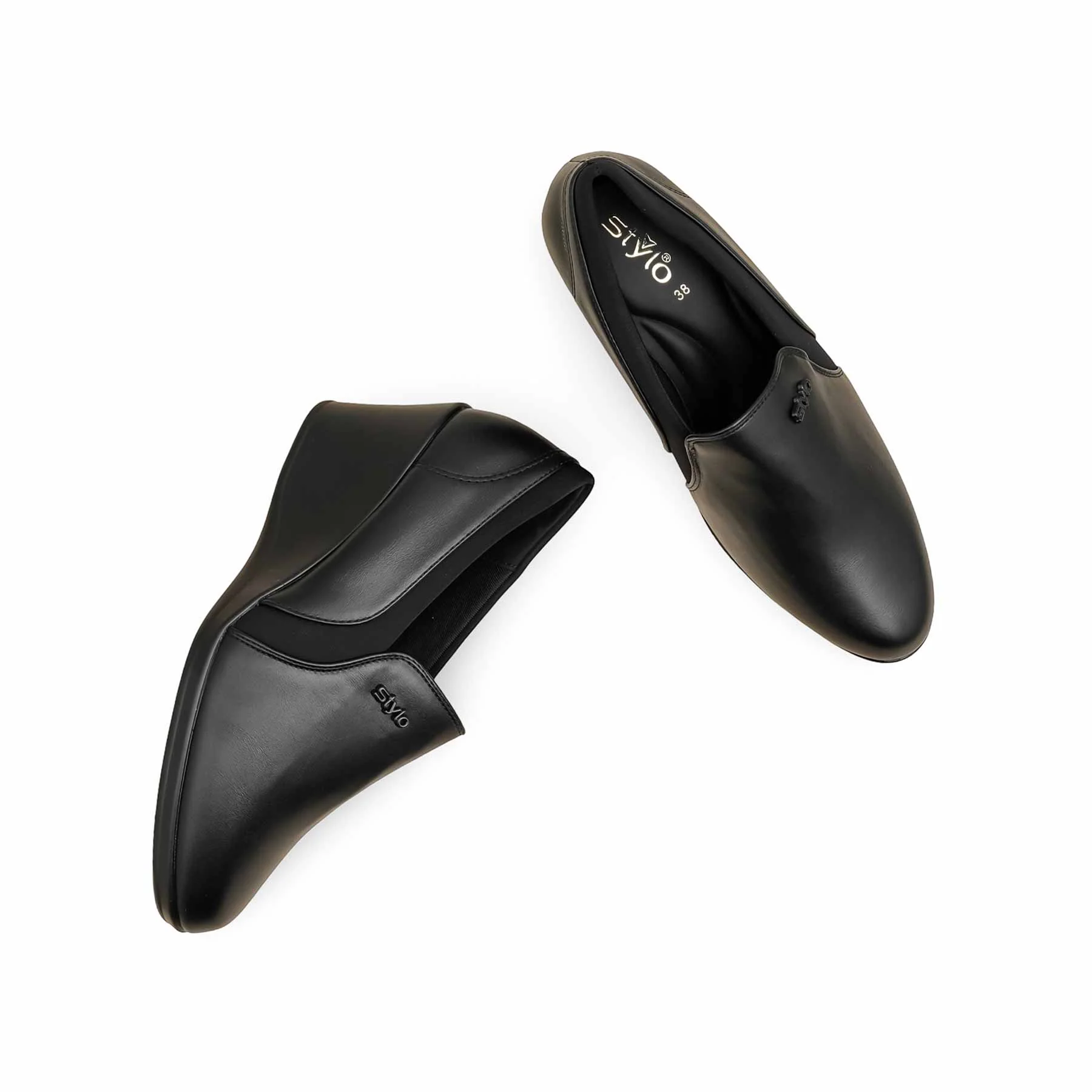 Black Court Shoes For Ladies WN7510 - Image 6