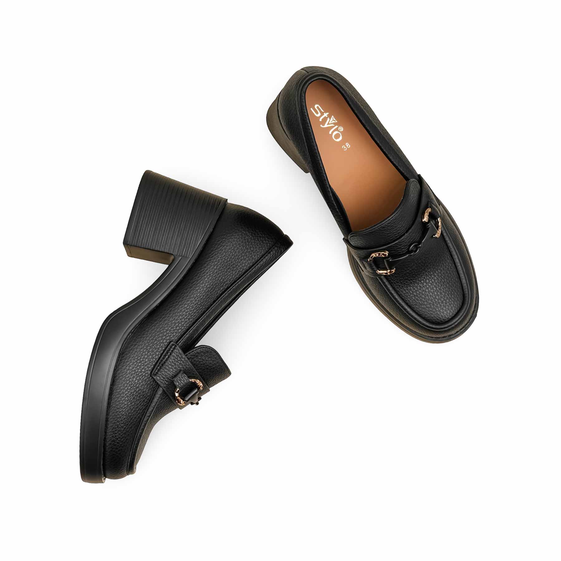 Black Court Shoes For Ladies WN7511 - Image 5