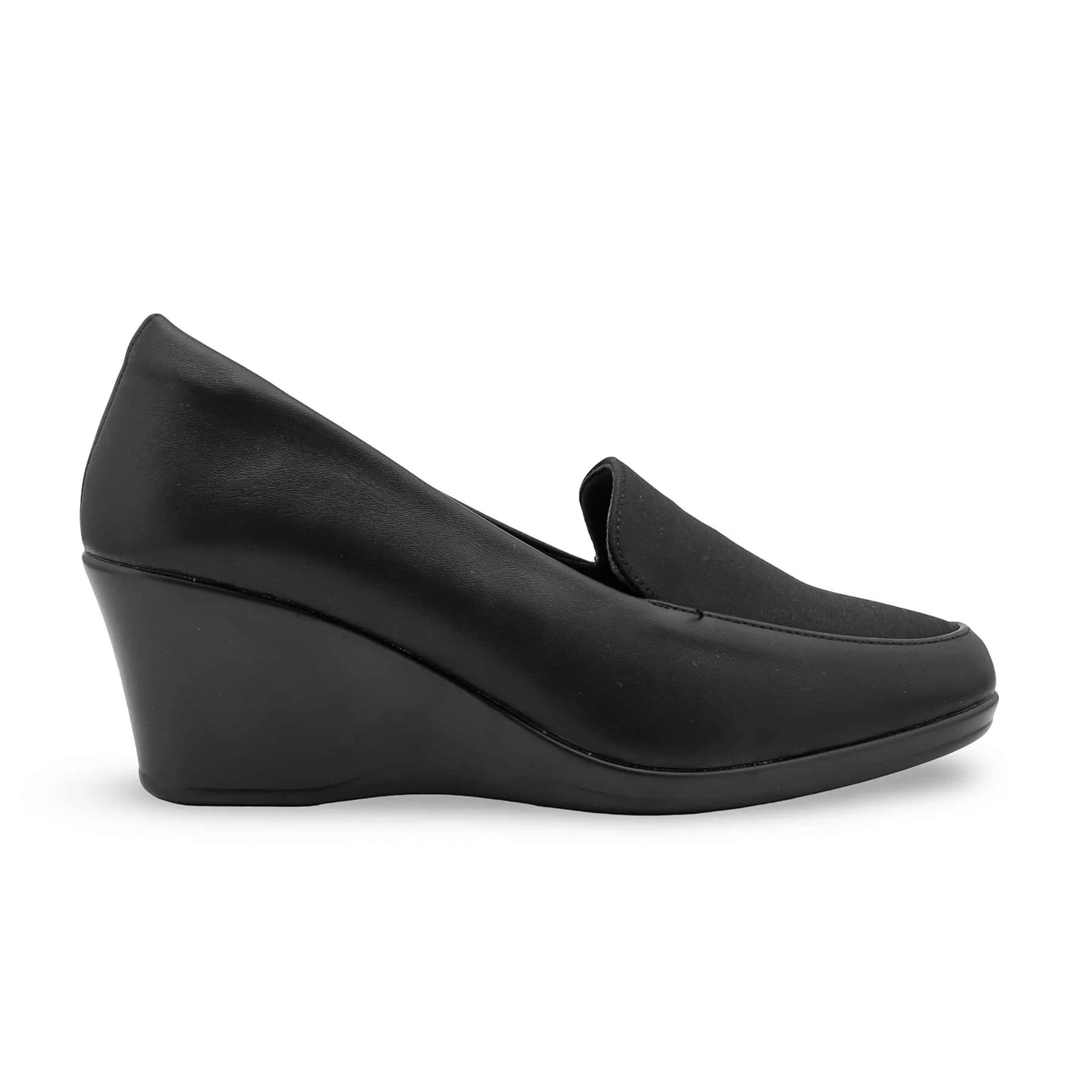 Black Court Shoes For Ladies WN7525 - Image 2