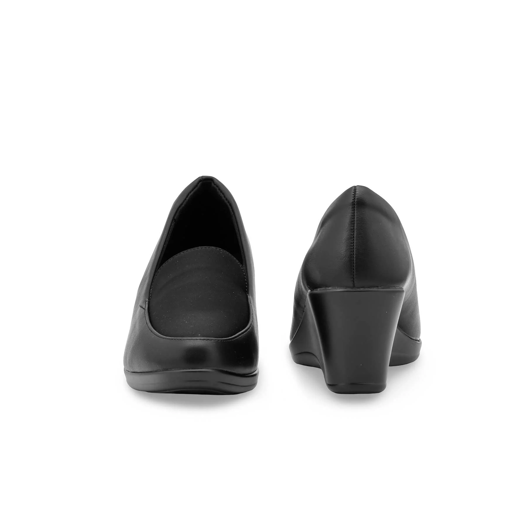 Black Court Shoes For Ladies WN7525 - Image 4