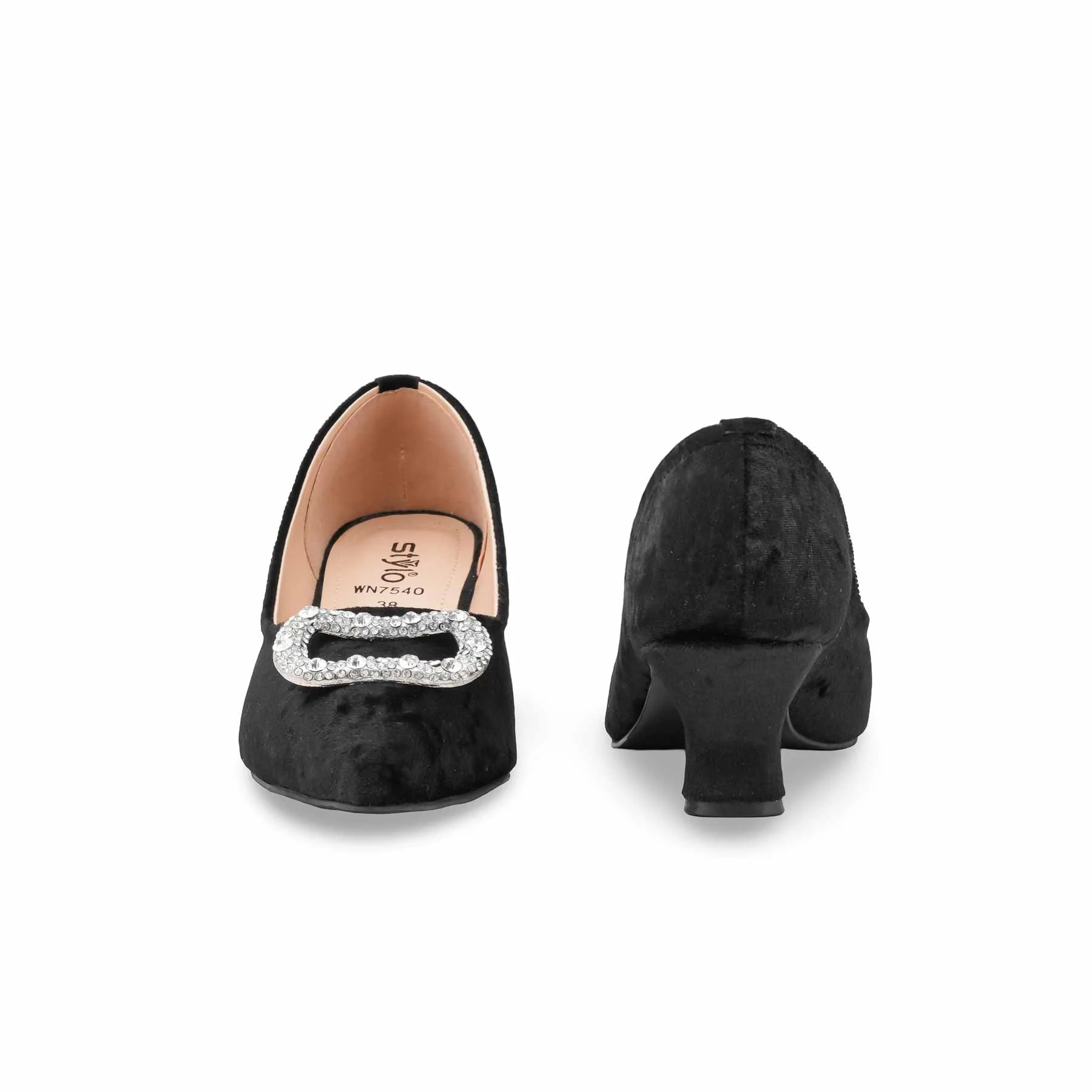 Black Court Shoes For Ladies WN7540 - Image 5