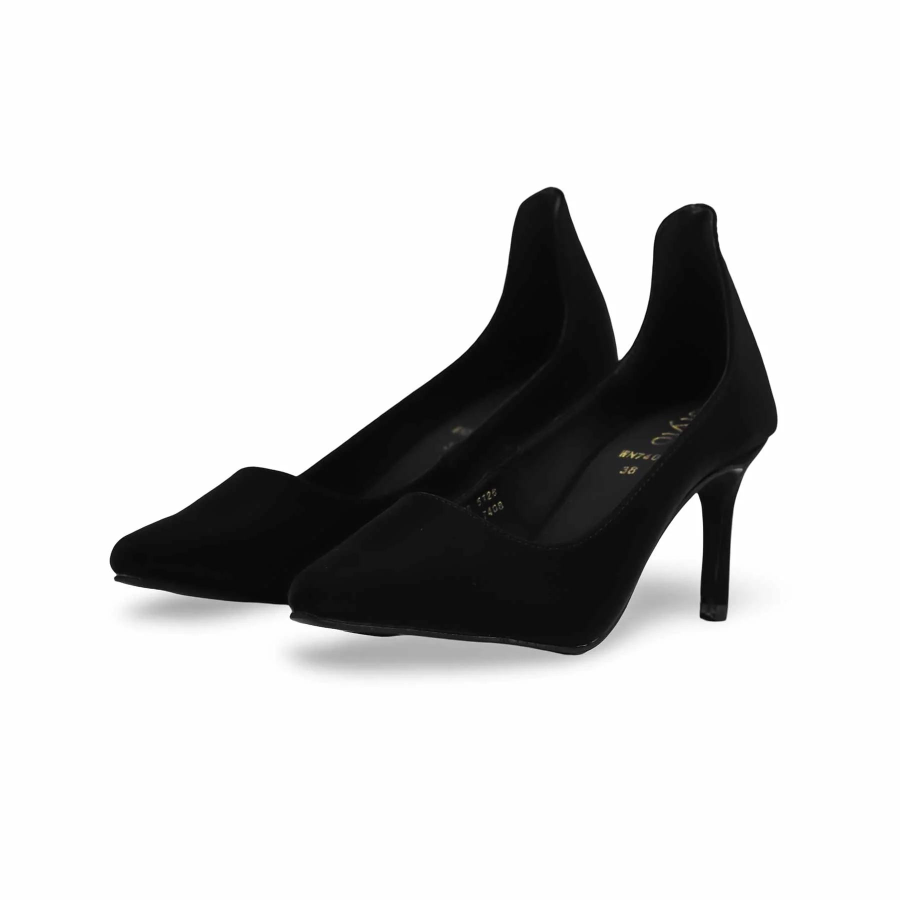 Black Court Shoes for Women WN7408 - Image 3