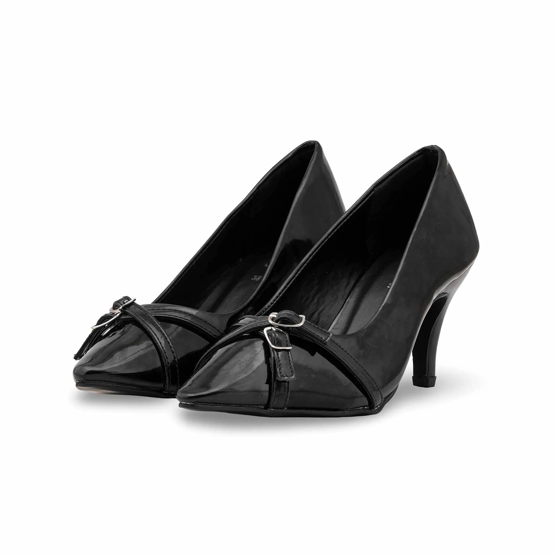 Black Court Shoes For Women WN7501 - Image 4