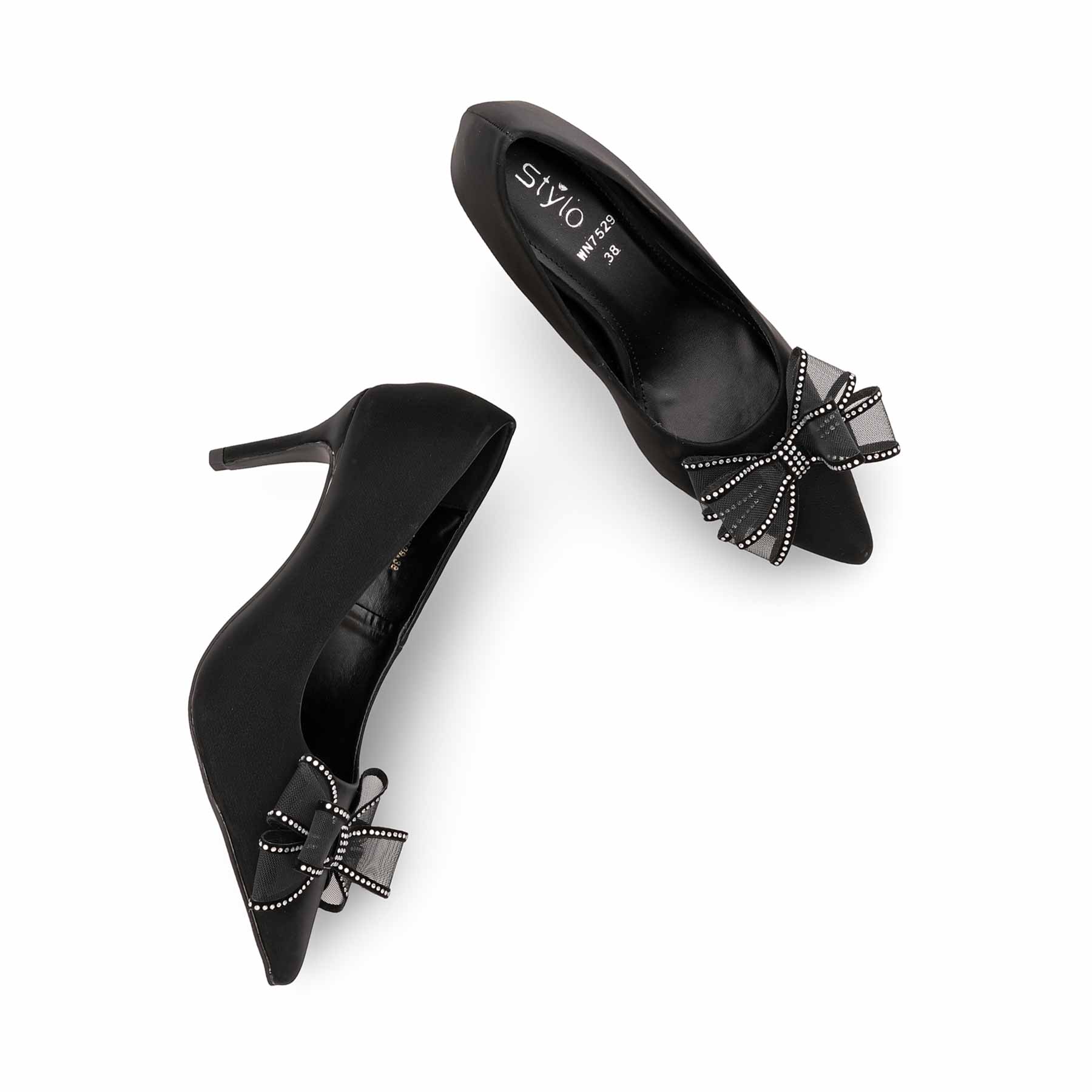 Black Court Shoes For Women WN7529 - Image 5