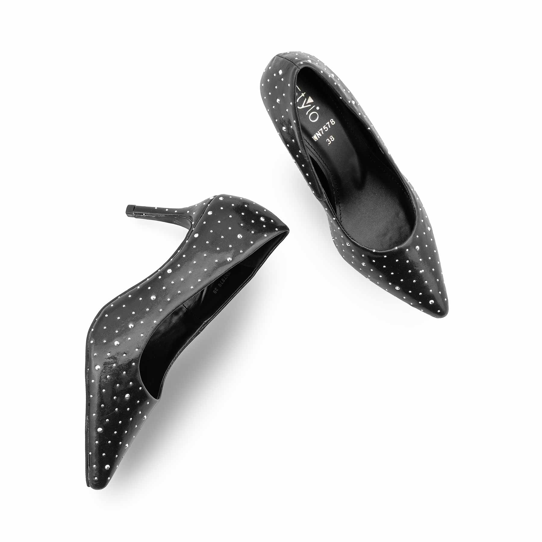Black Court Shoes For Women WN7578 - Image 5