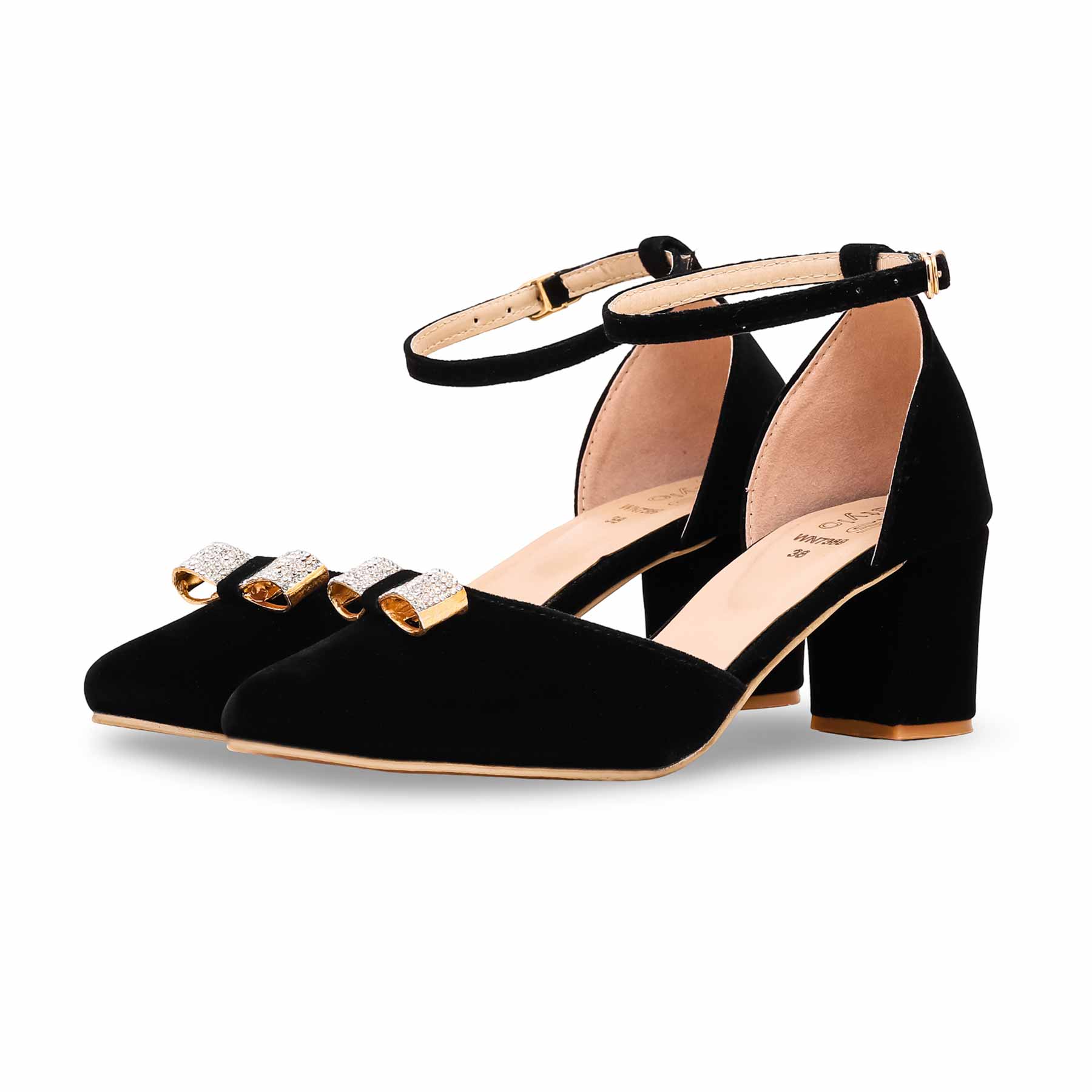 Black Court Shoes WN7389 - Image 2