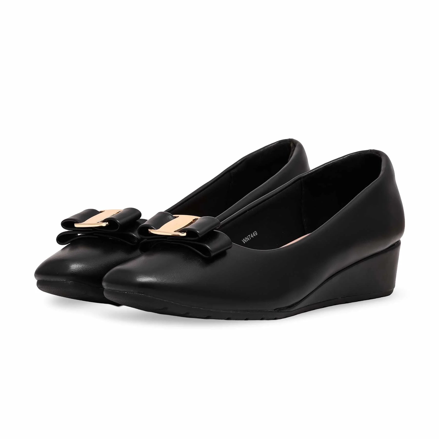 Black Court Shoes WN7449 - Image 3