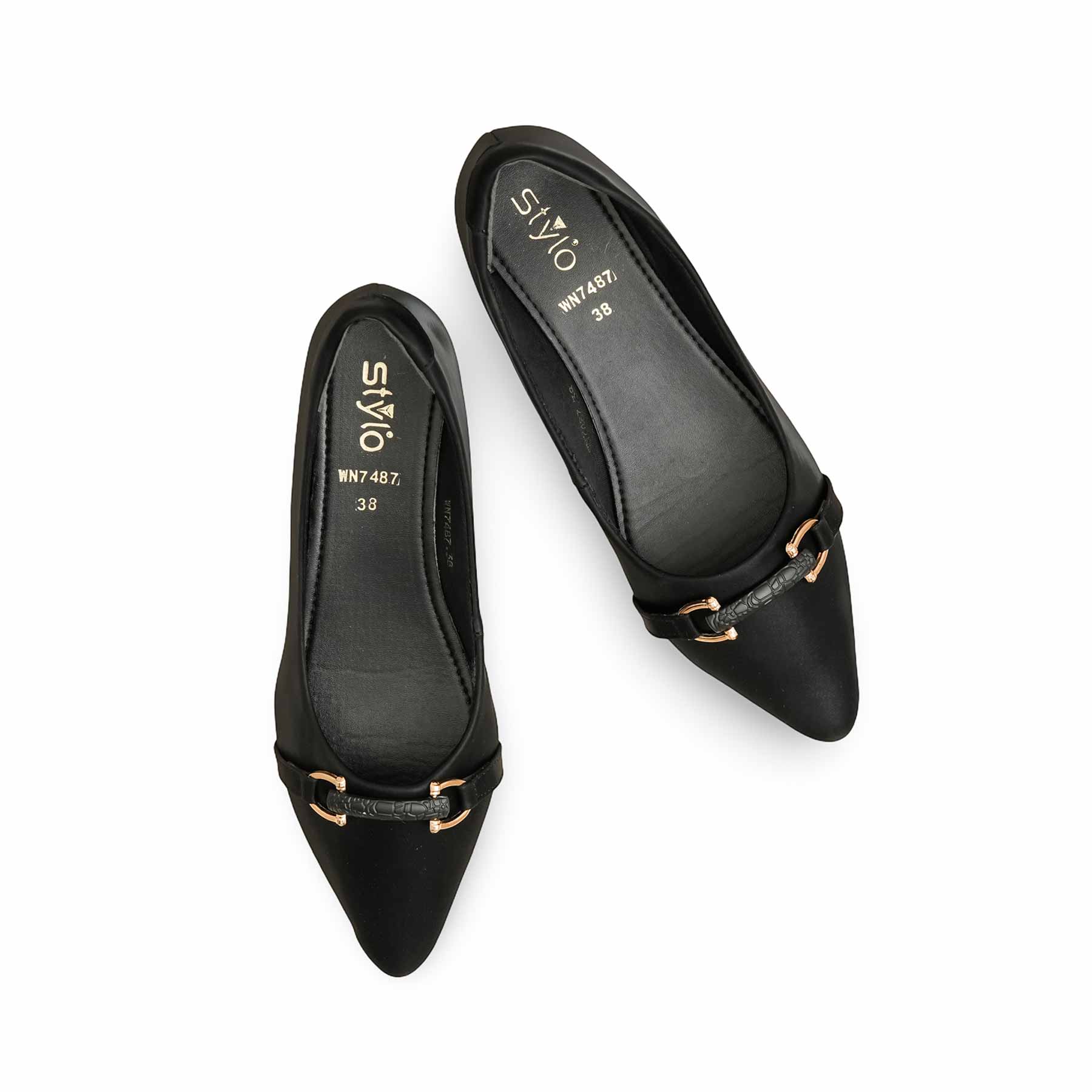 Black Court Shoes WN7487 - Image 5