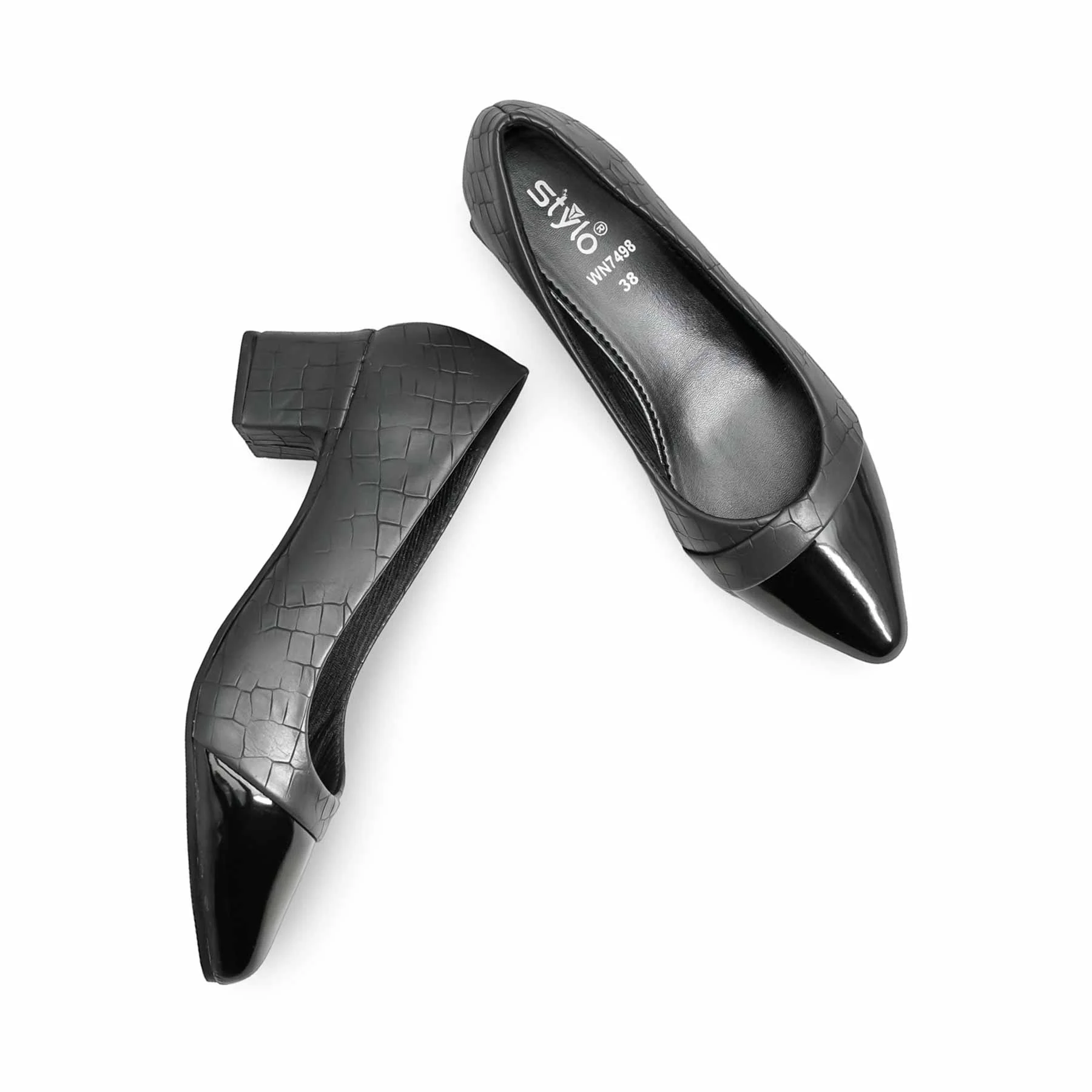 Black Court Shoes WN7498 - Image 5