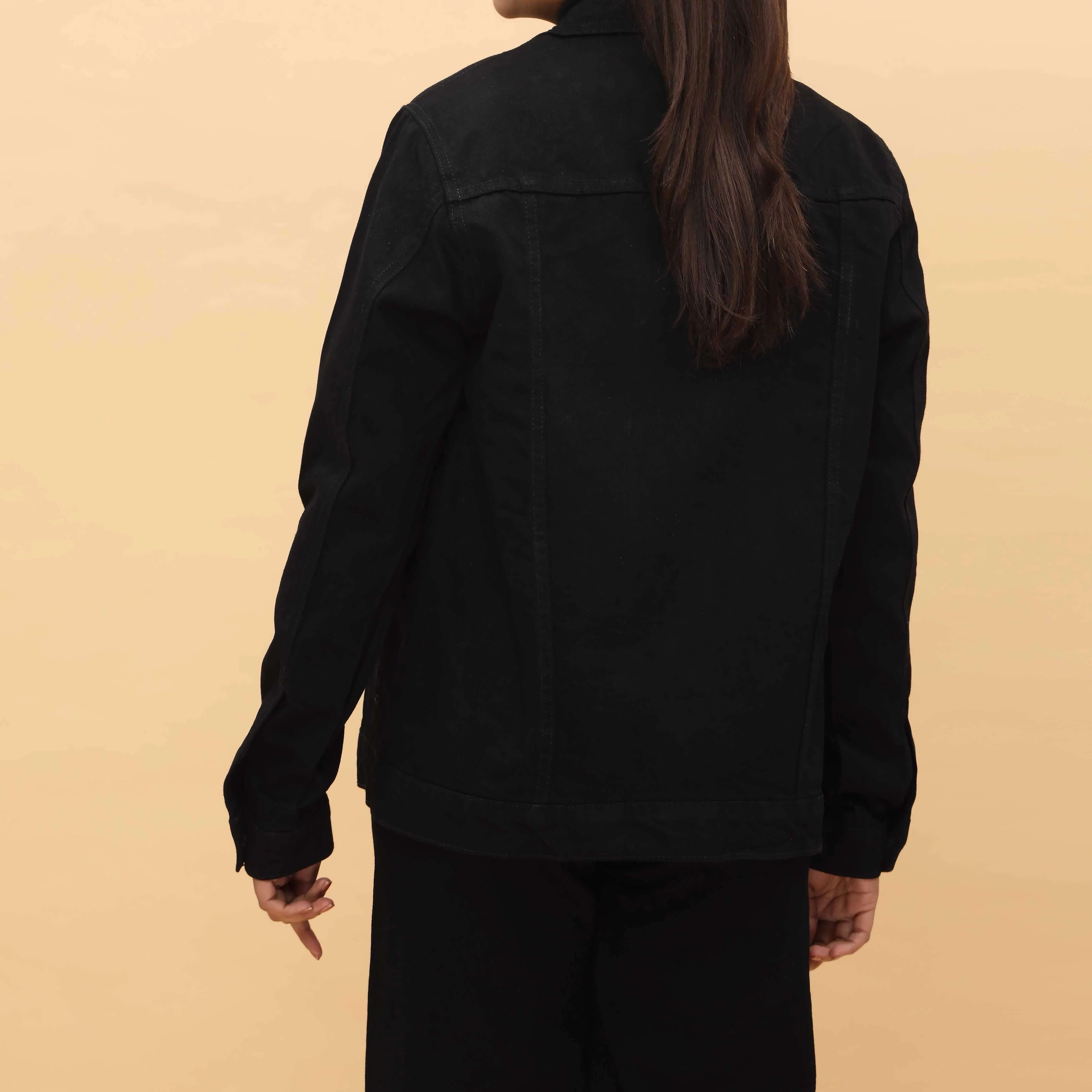 Black Denim Jacket PW4289 - Image 3