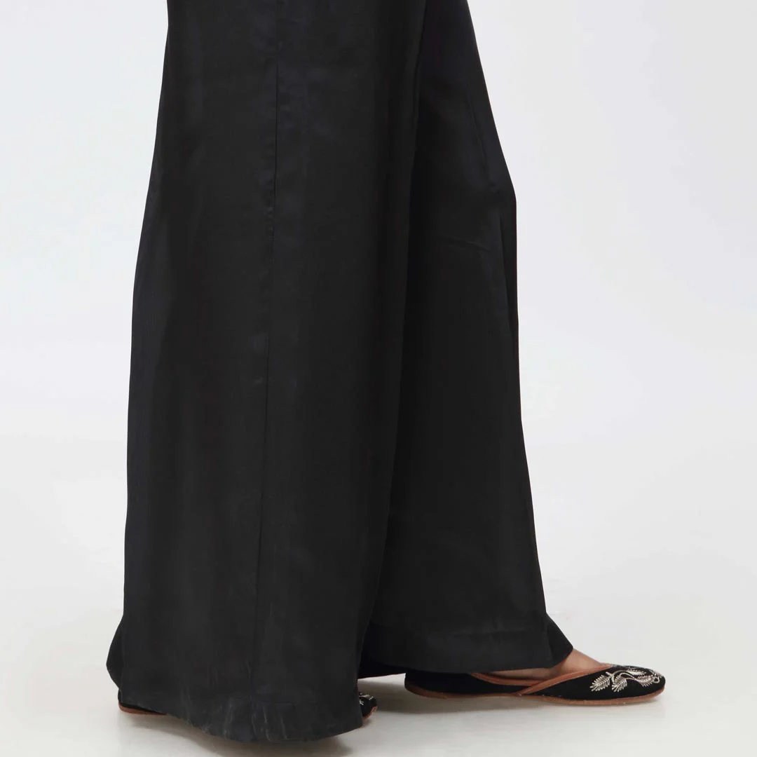 Black Dyed Grip Silk Plazo PW3644 - Image 3