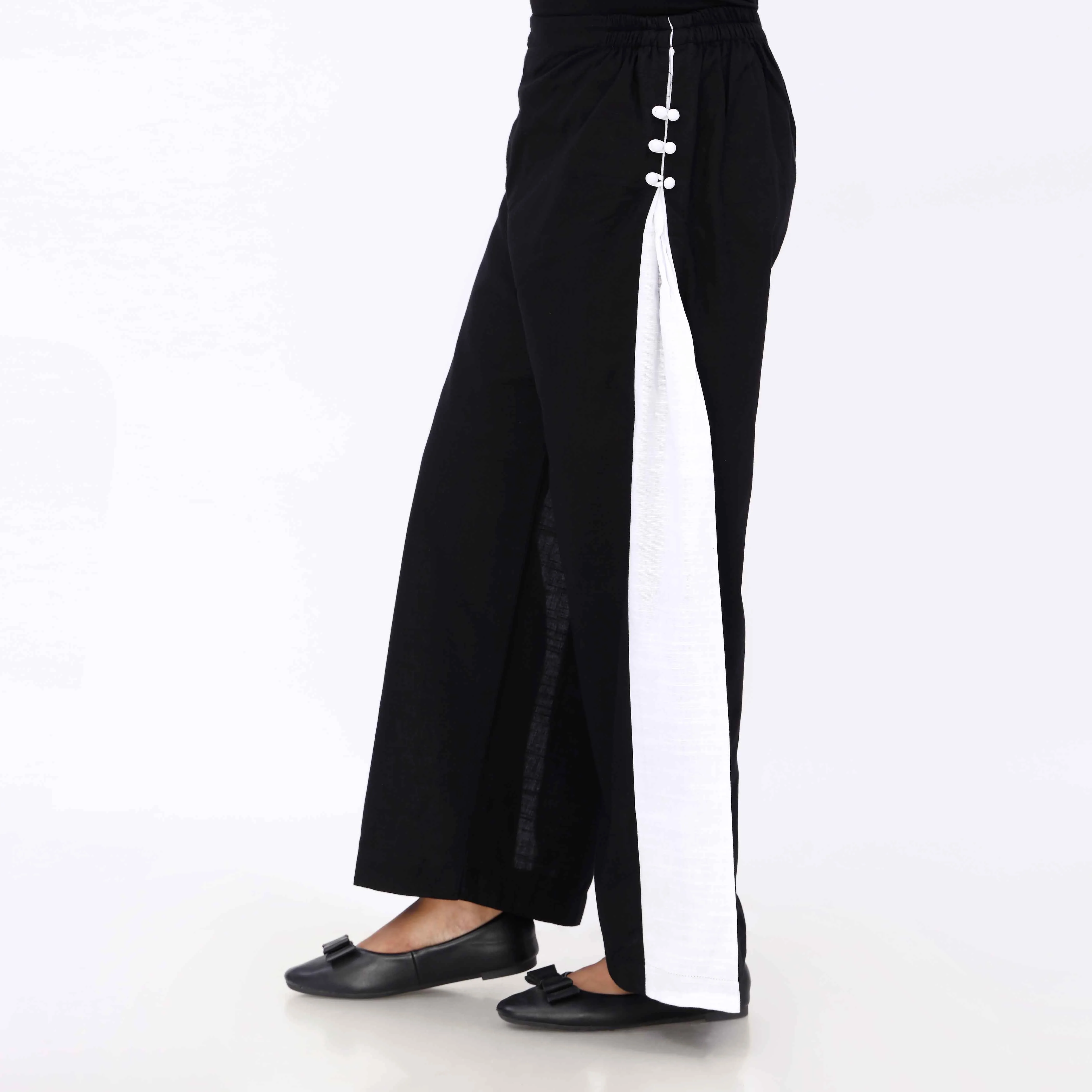 Black Dyed Khaddar Trouser PL5139 - Image 3