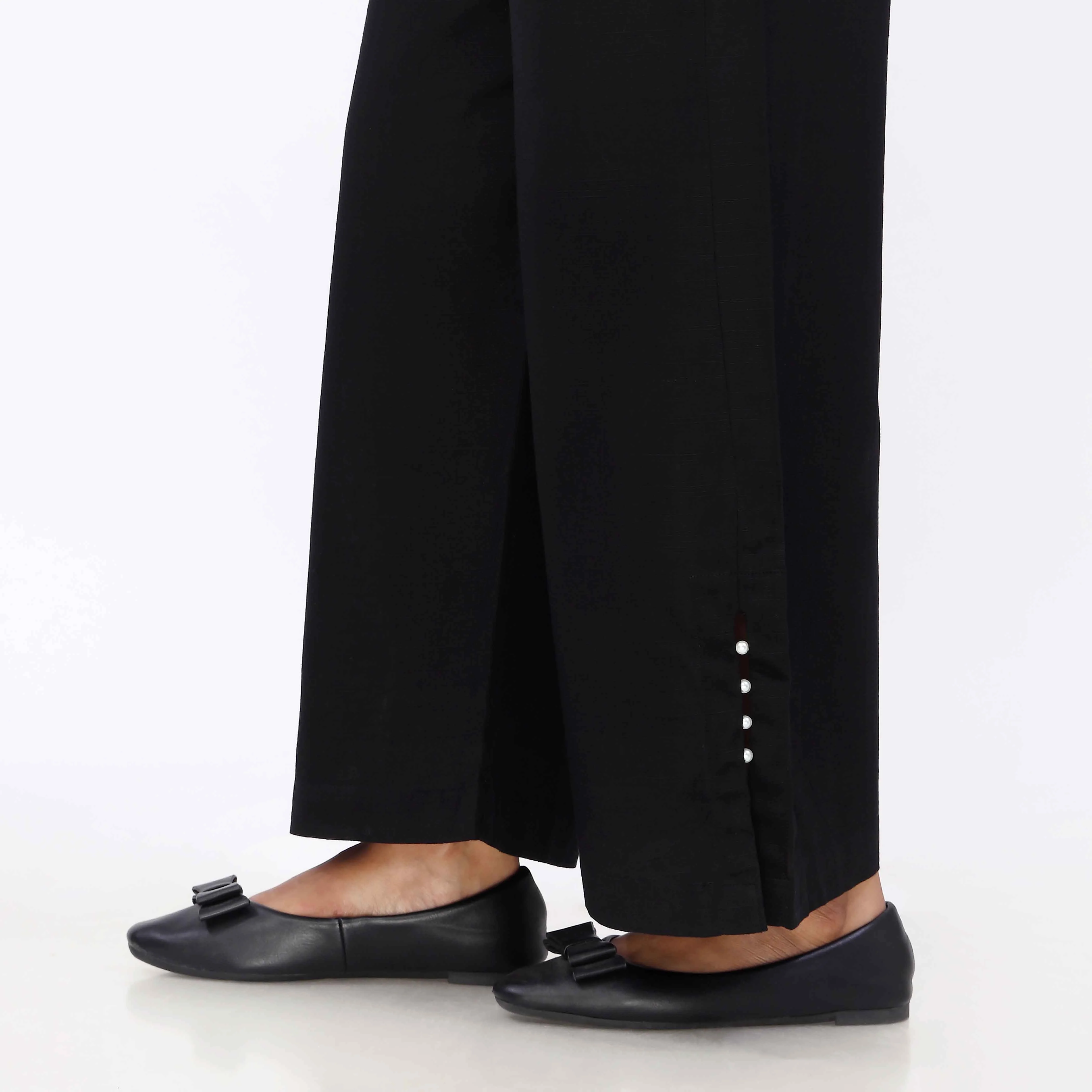 Black Dyed Khaddar Trouser PL5145 - Image 4